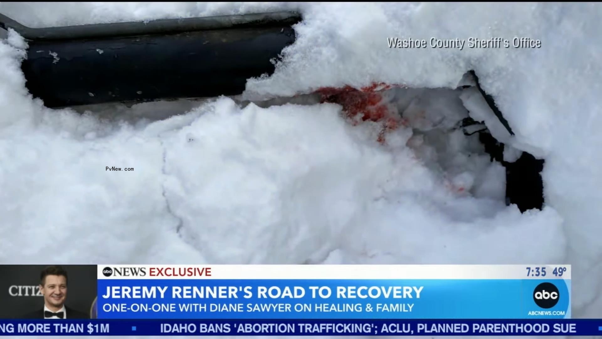 snow mound with blood in it