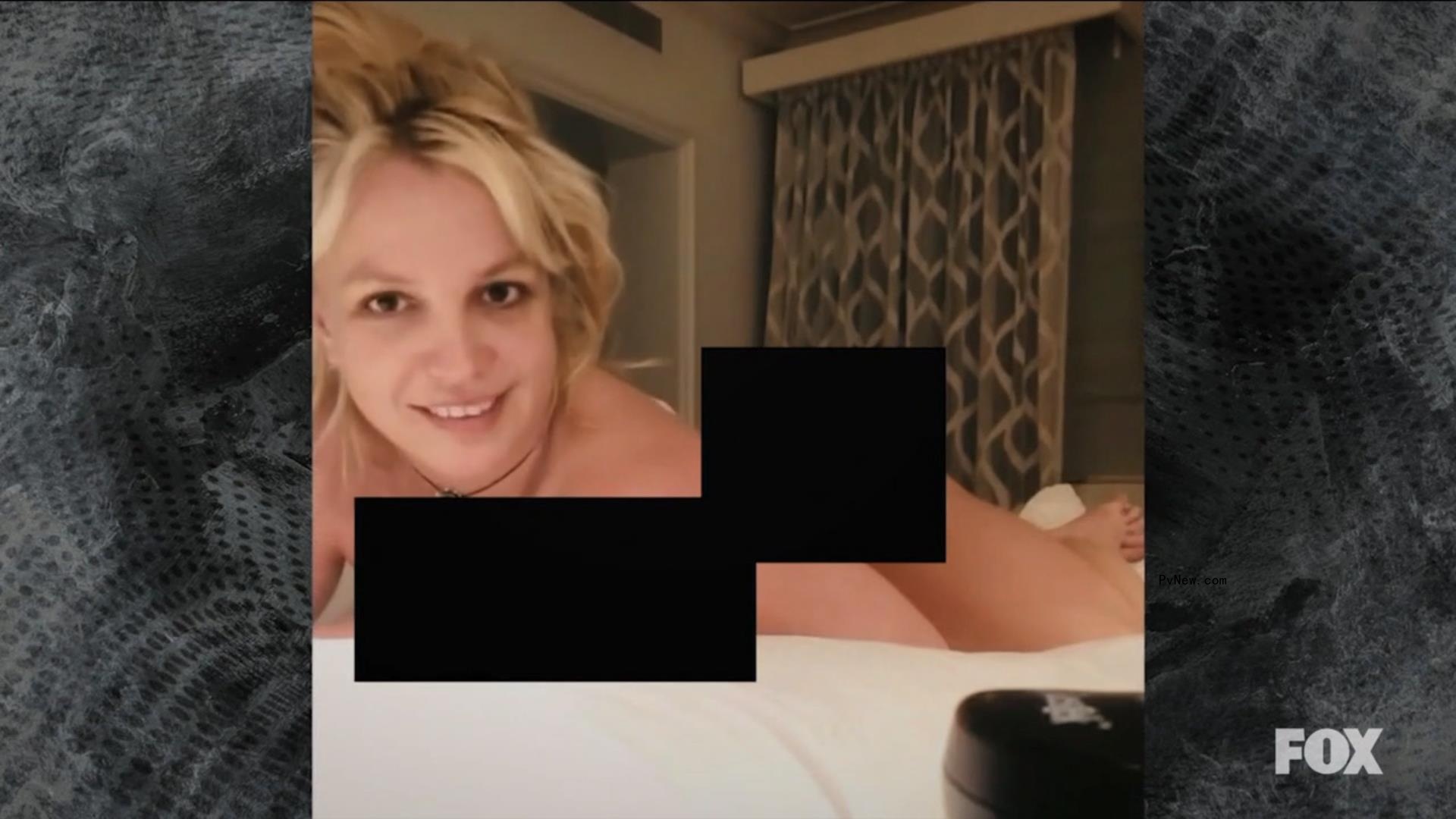 Britney Spears naked on bed