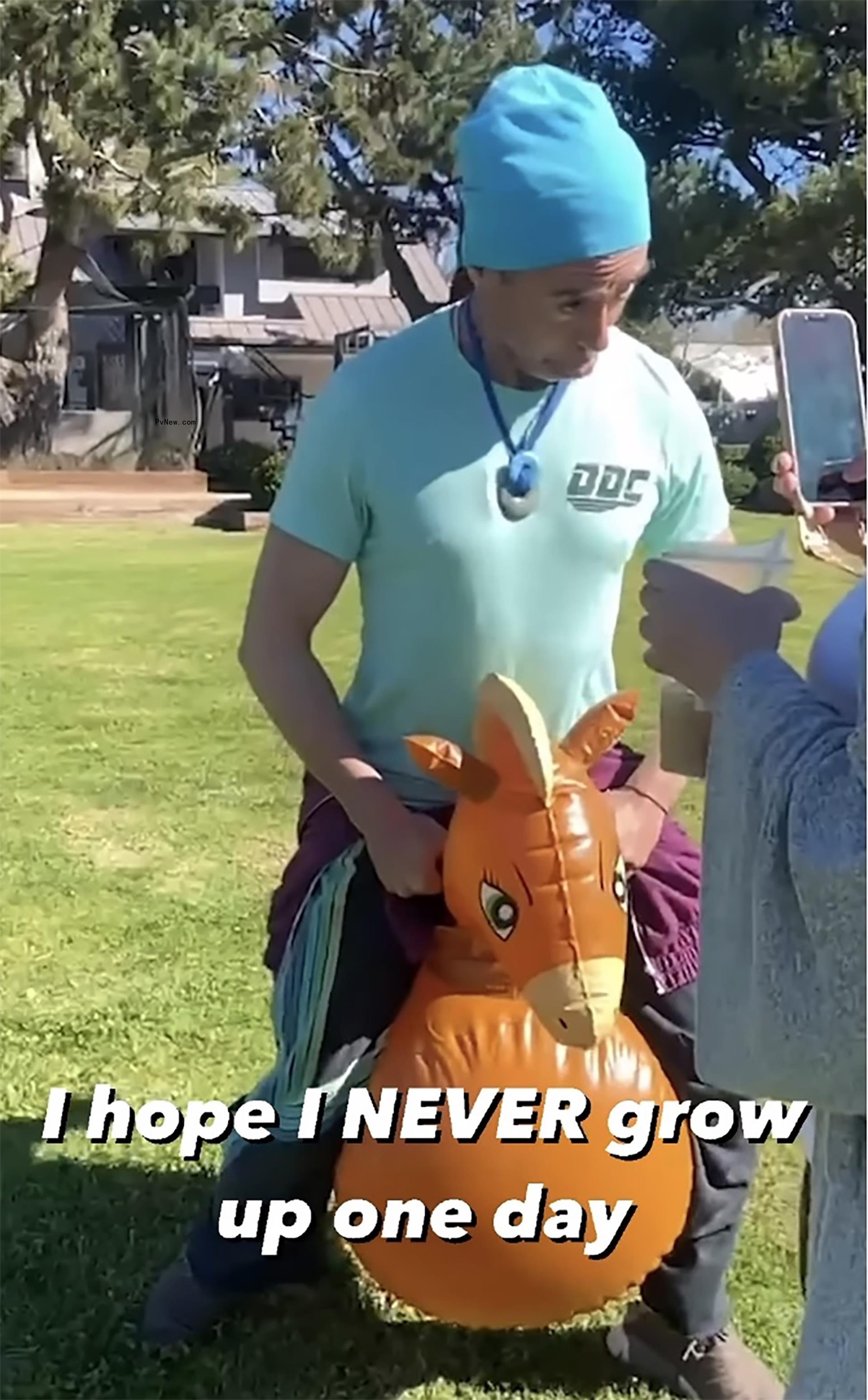 Robert Downey Jr. riding a balloon horse