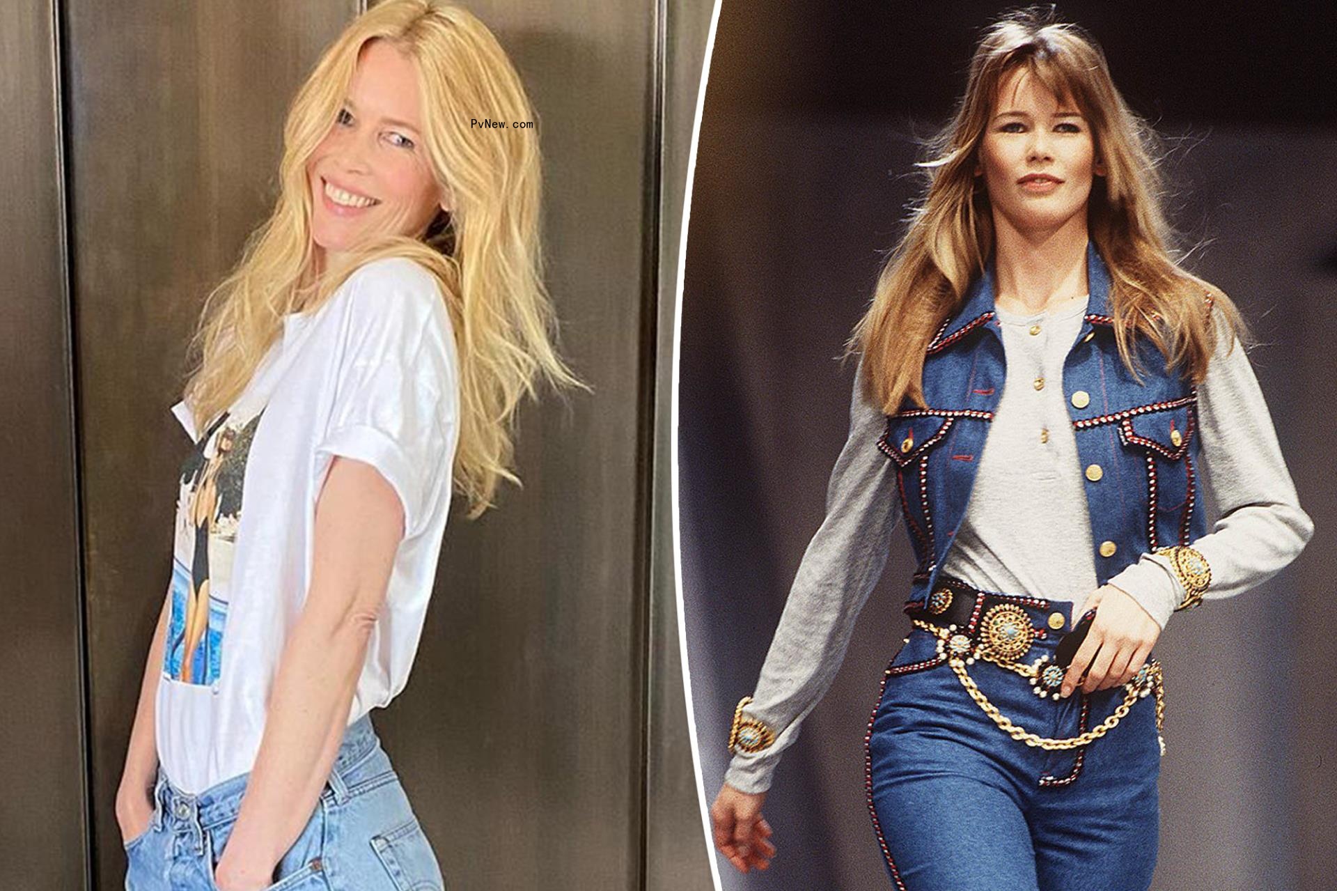 Claudia Schiffer, 52, stills fits into her 30-year-old Chanel jeans