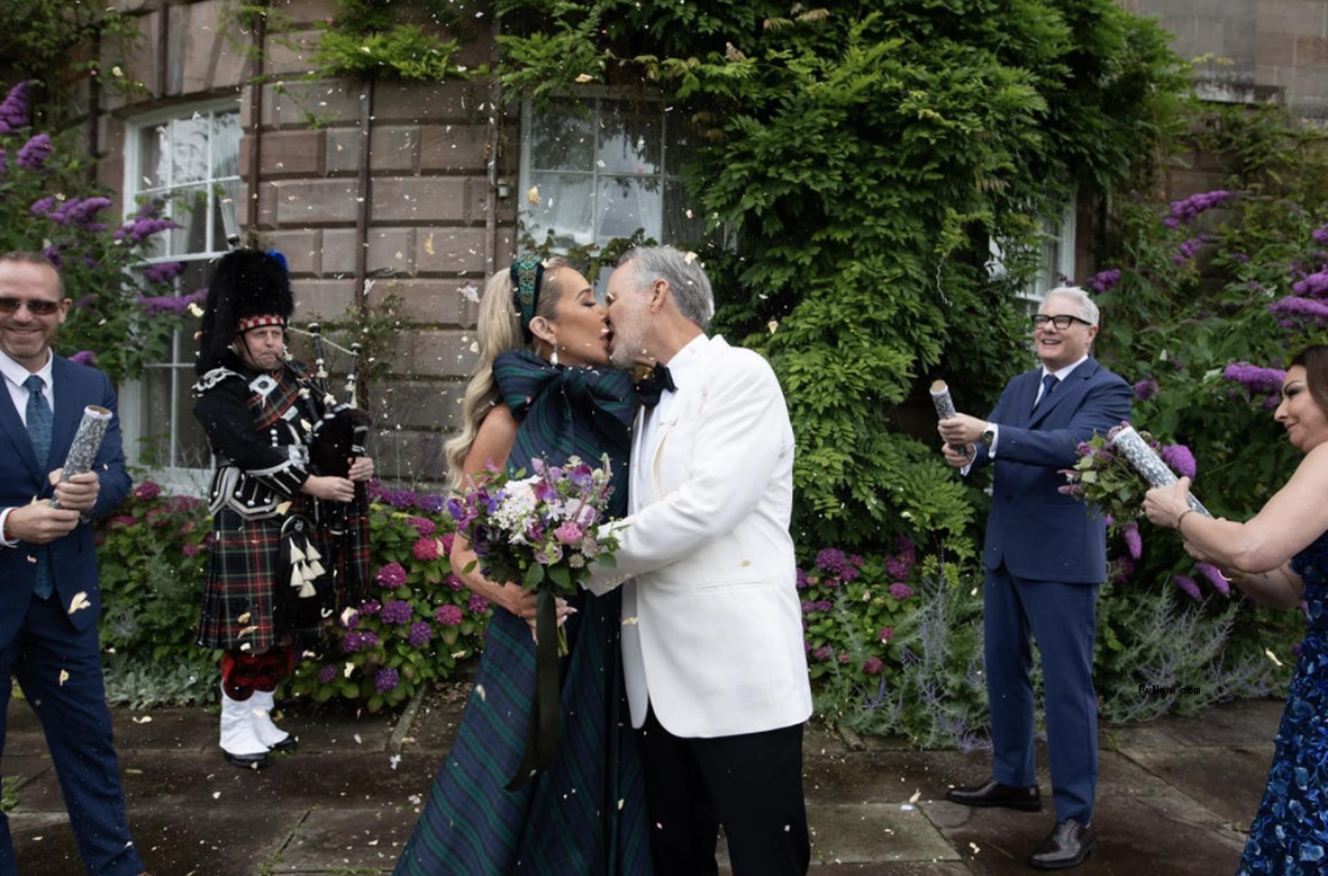 Marysol Patton and Steve McNamara renewing their vows in Scotland.