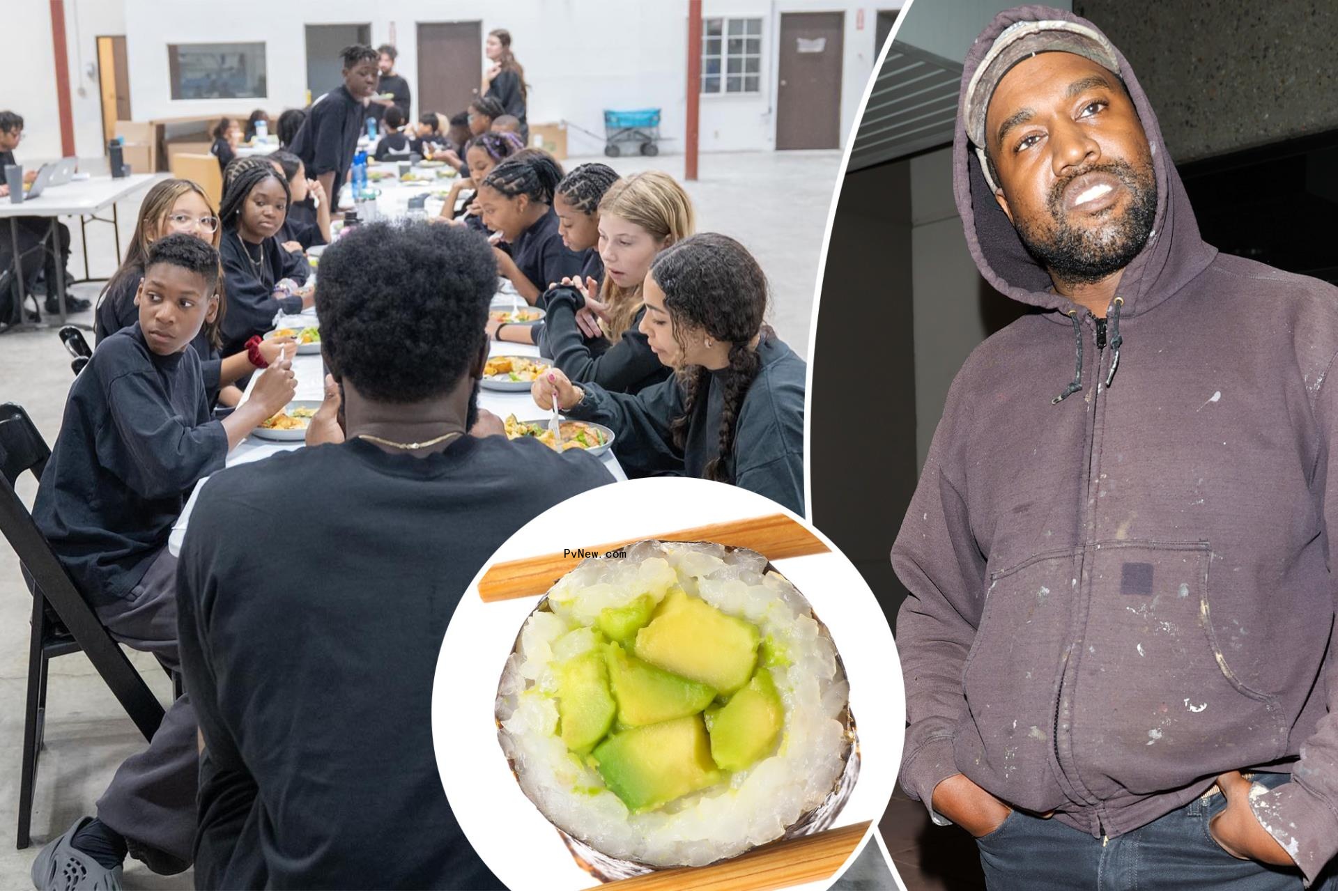 Kanye West banned black history books from school, fed kids sushi: lawsuit