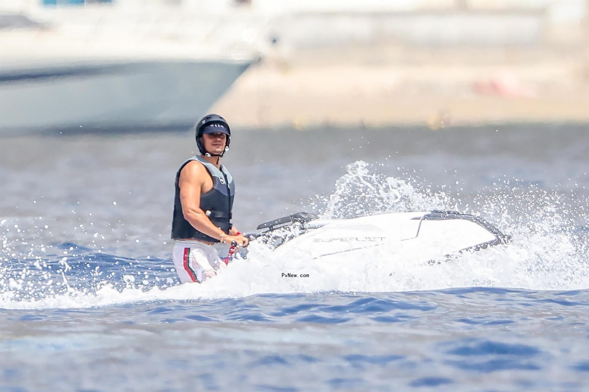 Katy Perry and her daughter Daisy Dove on a jet ski