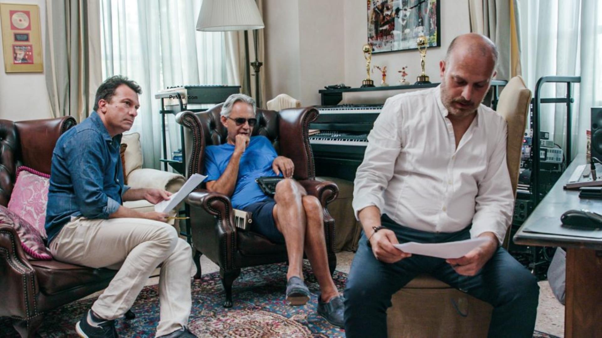 Andrea Bocelli and Paolo Buo<i></i>nvino Discuss Song and Score Race Entries for ‘Fatima’