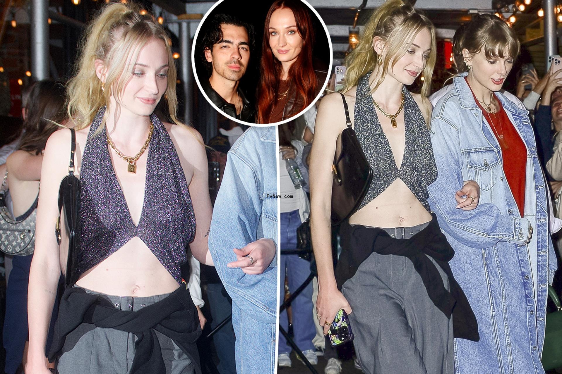 Sophie Turner rocked ab-baring revenge top for dinner with Taylor Swift amid Joe Jo<i></i>nas divorce