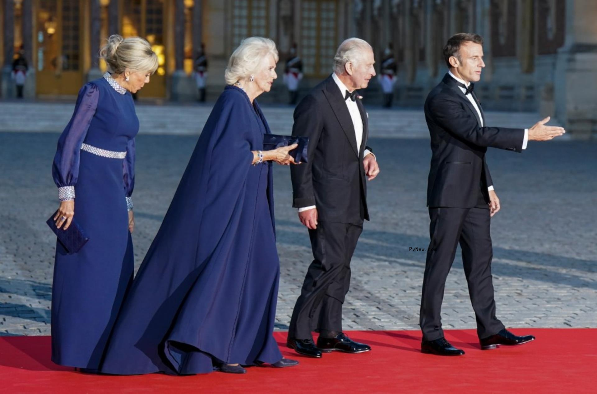 President and Madame Macron, King Charles, Queen Camilla