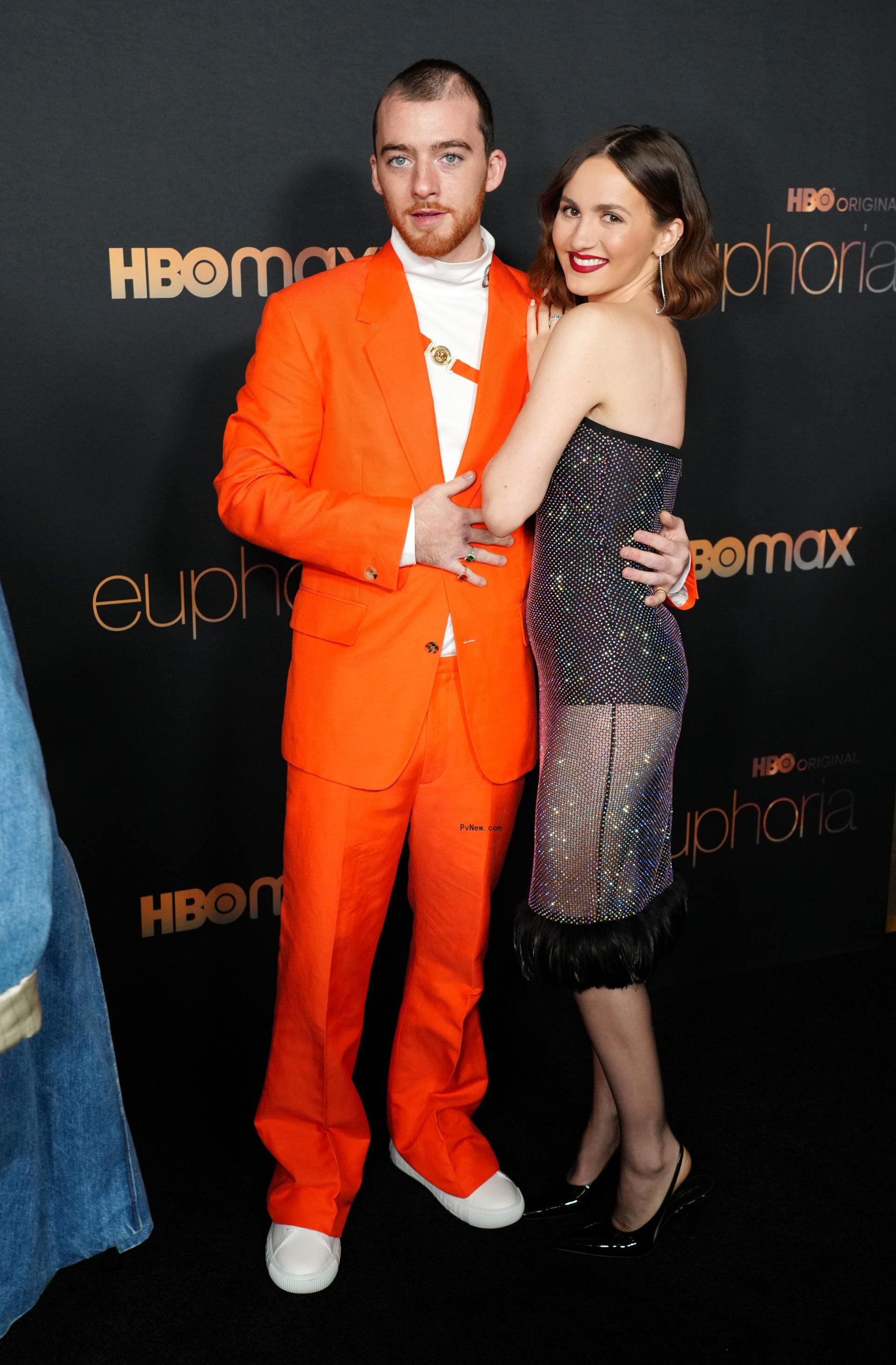 Angus Cloud with Maude Apatow