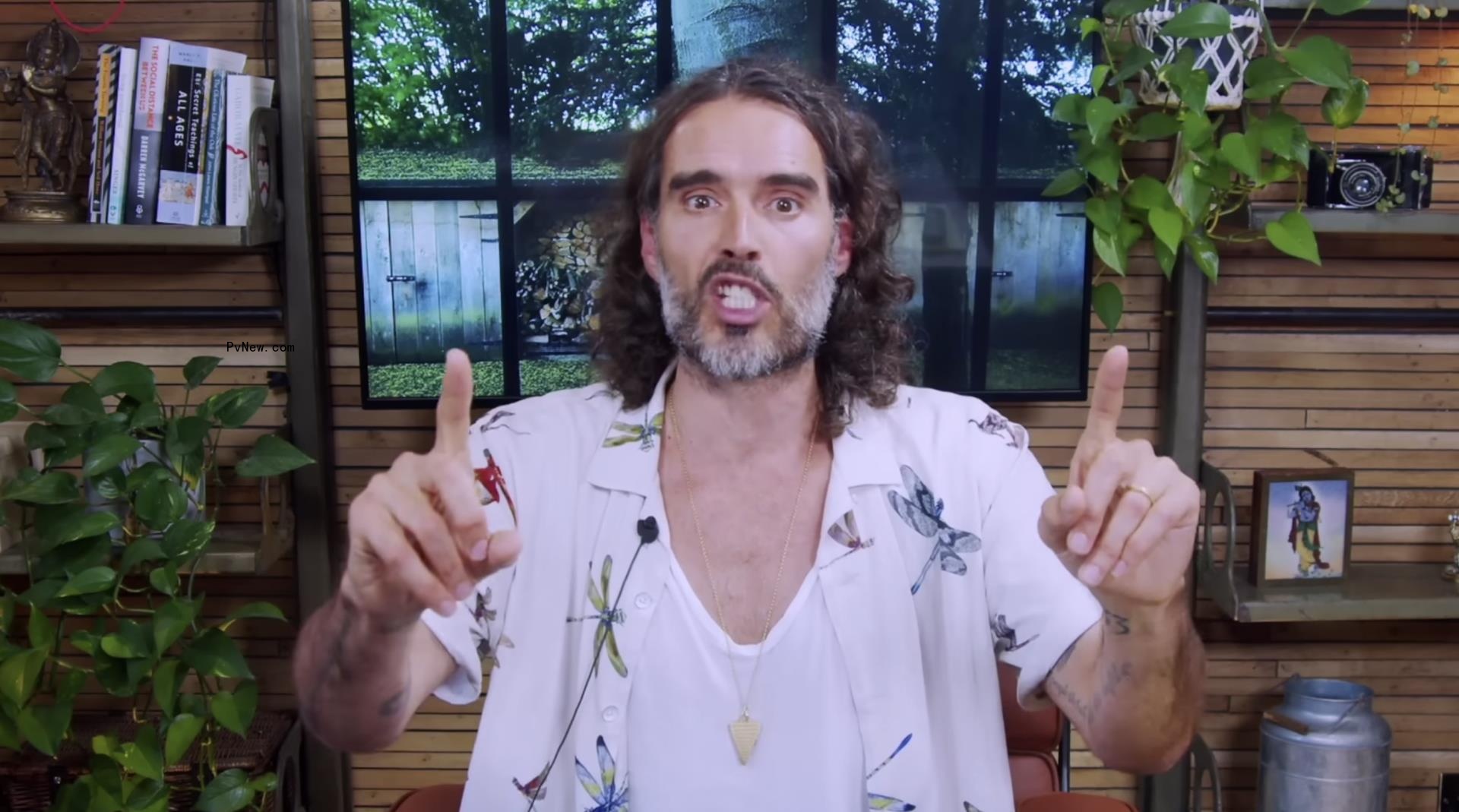 Russell Brand talking in a video