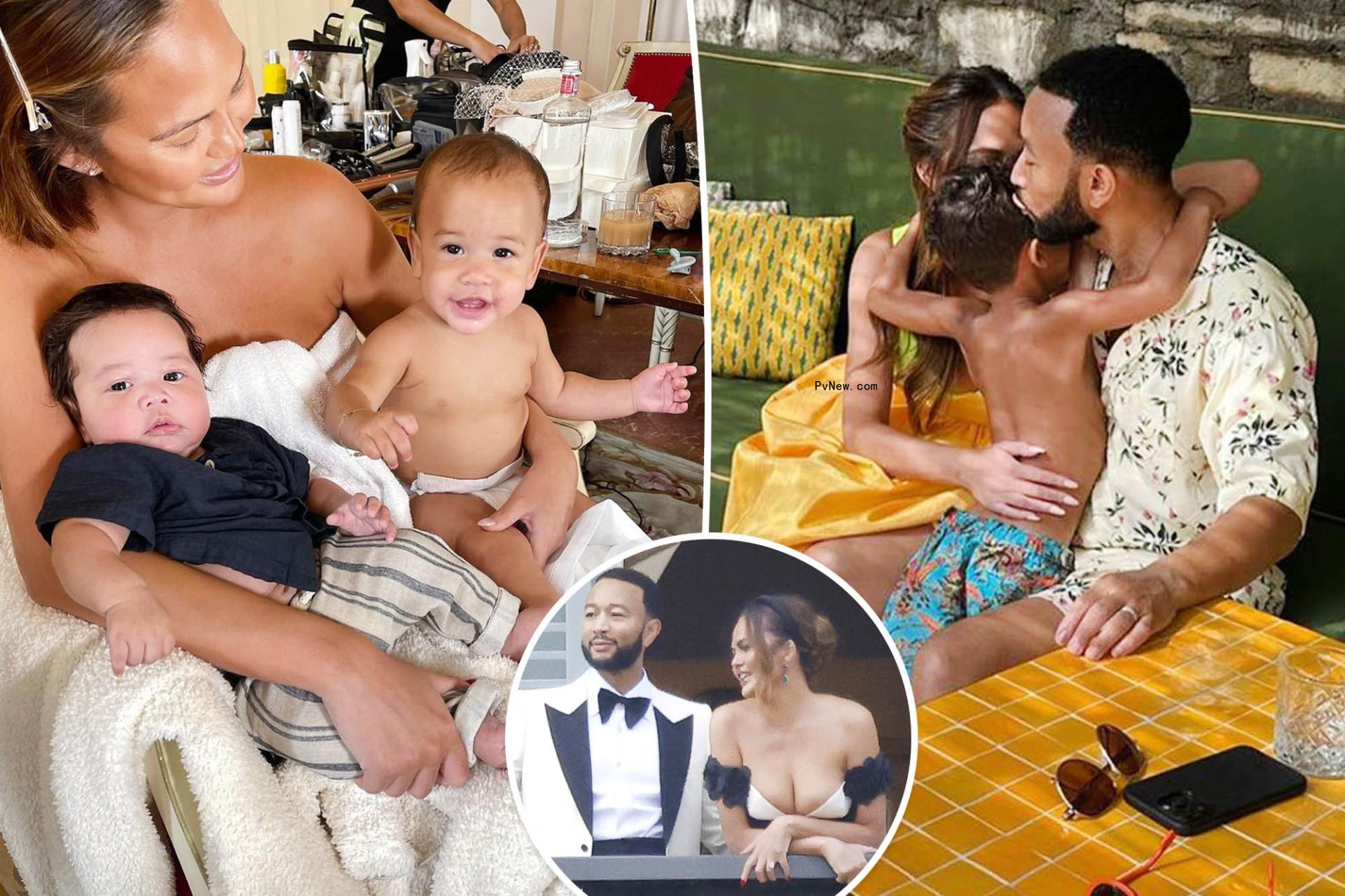 Chrissy Teigen shares behind-the-scenes family photos from her, John Legend’s vow renewal
