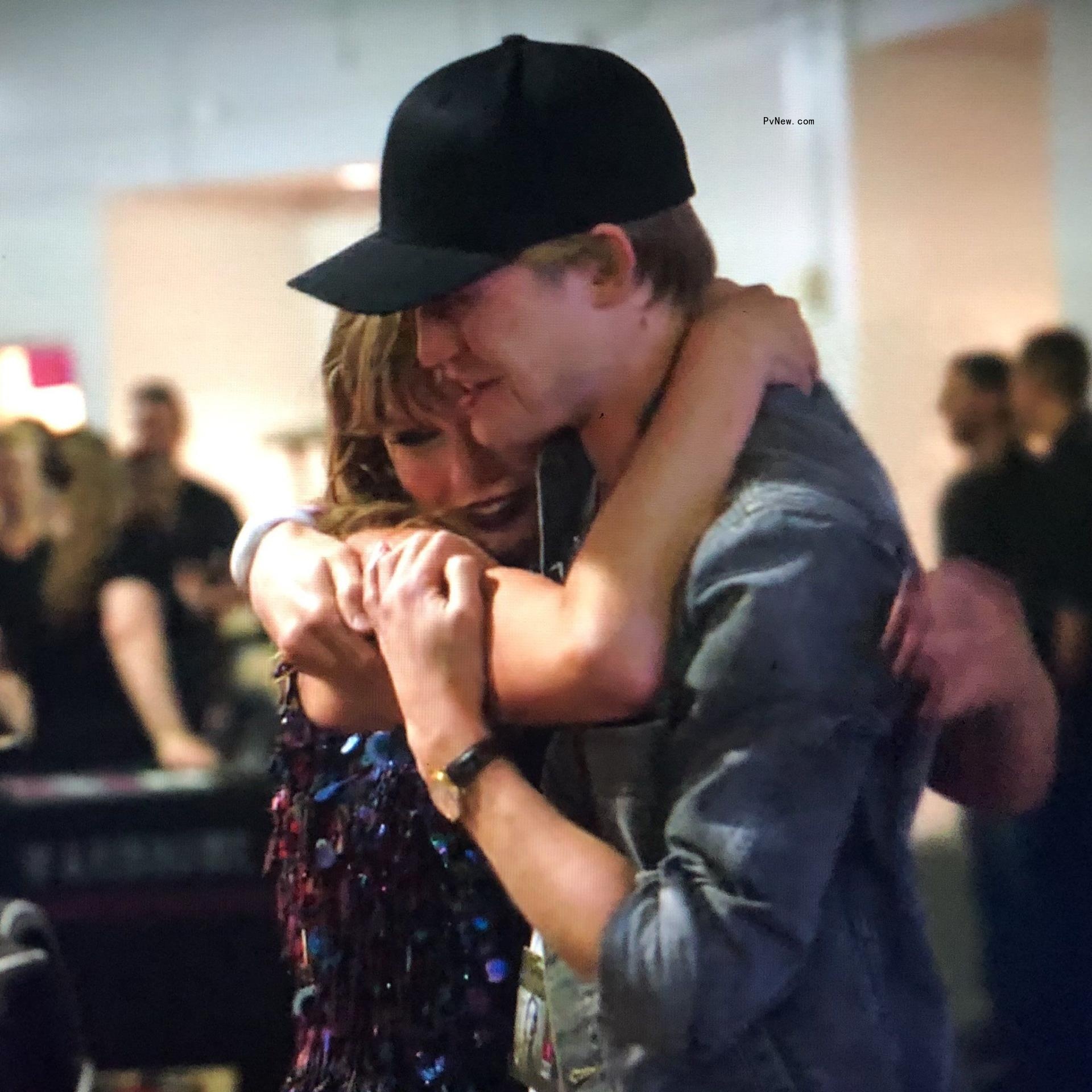 Joe Alwyn and Taylor Swift hugging