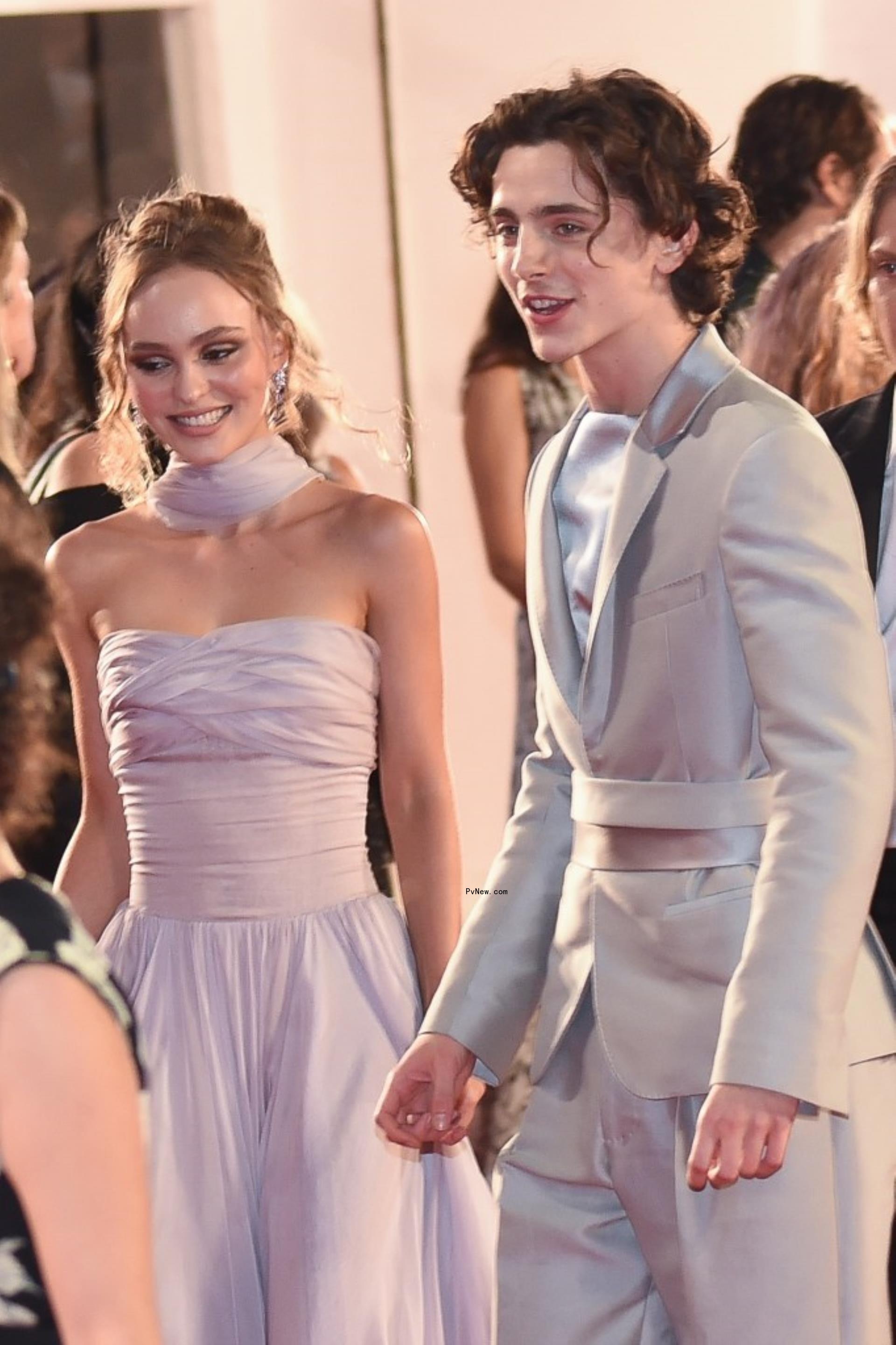 Lily-Rose Depp and Timothée Chalamet in Italy. 