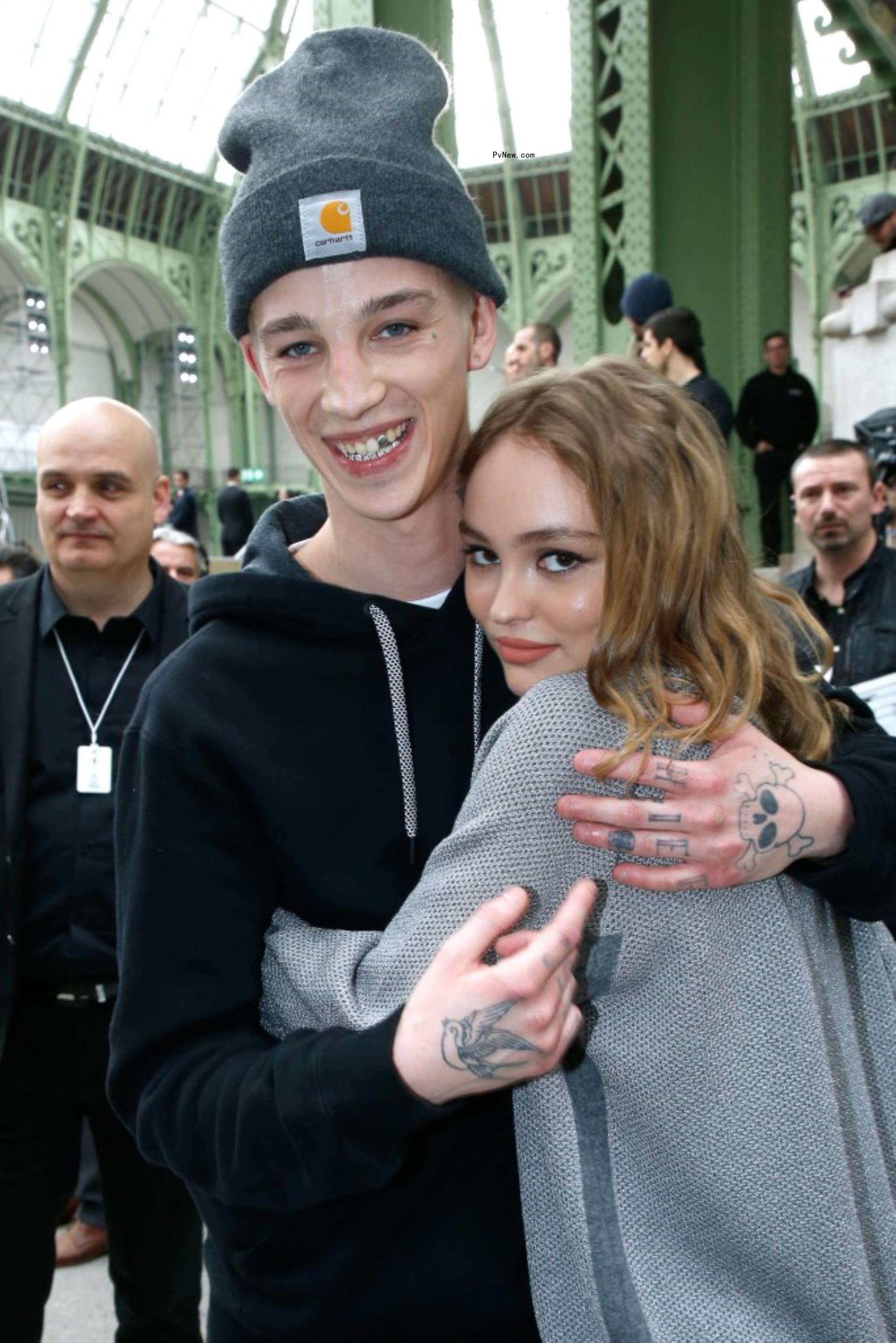 Lily-Rose Depp and Ash Stymest in 2017. 