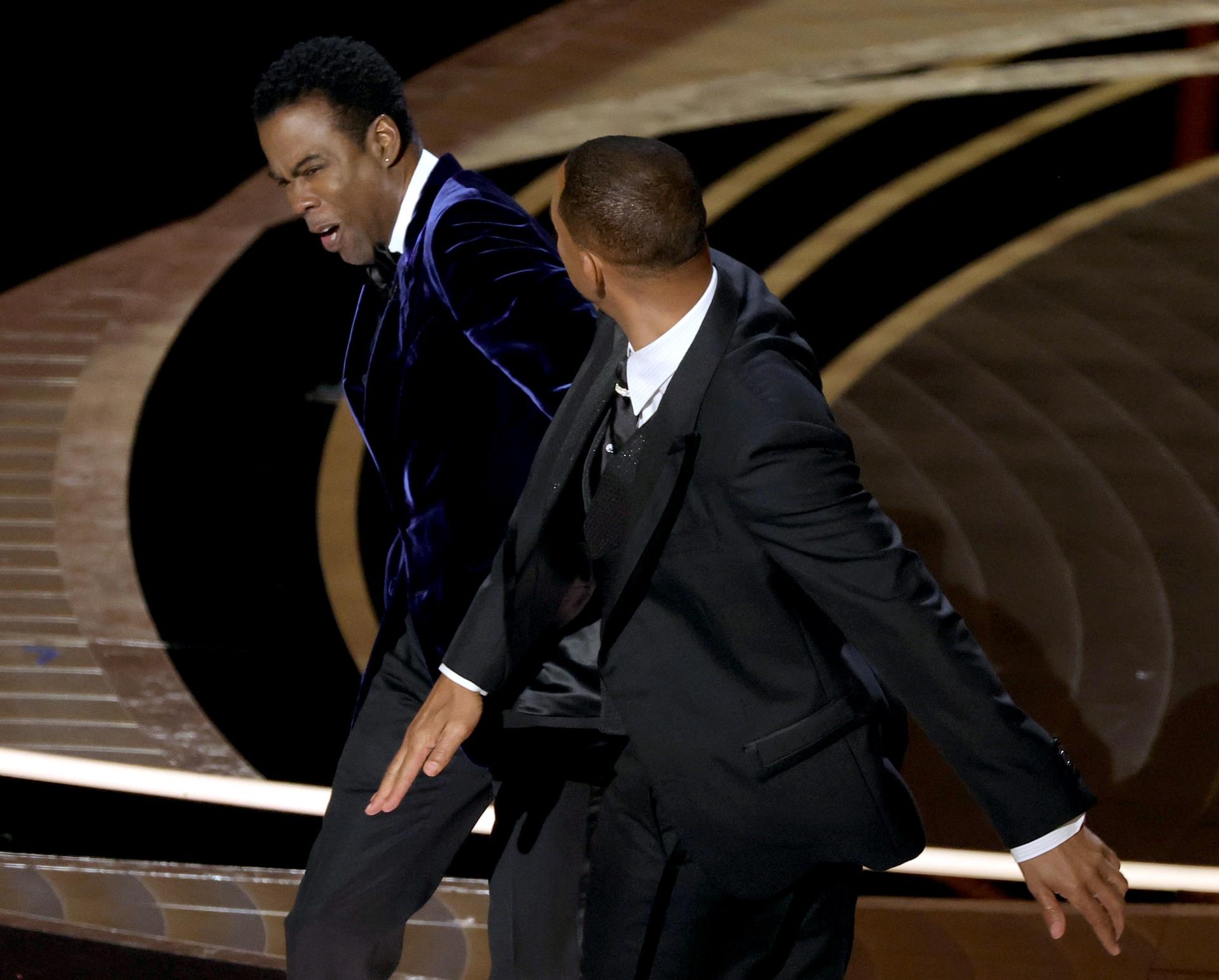 Will Smith slapping Chris Rock at the Oscars in 2022.