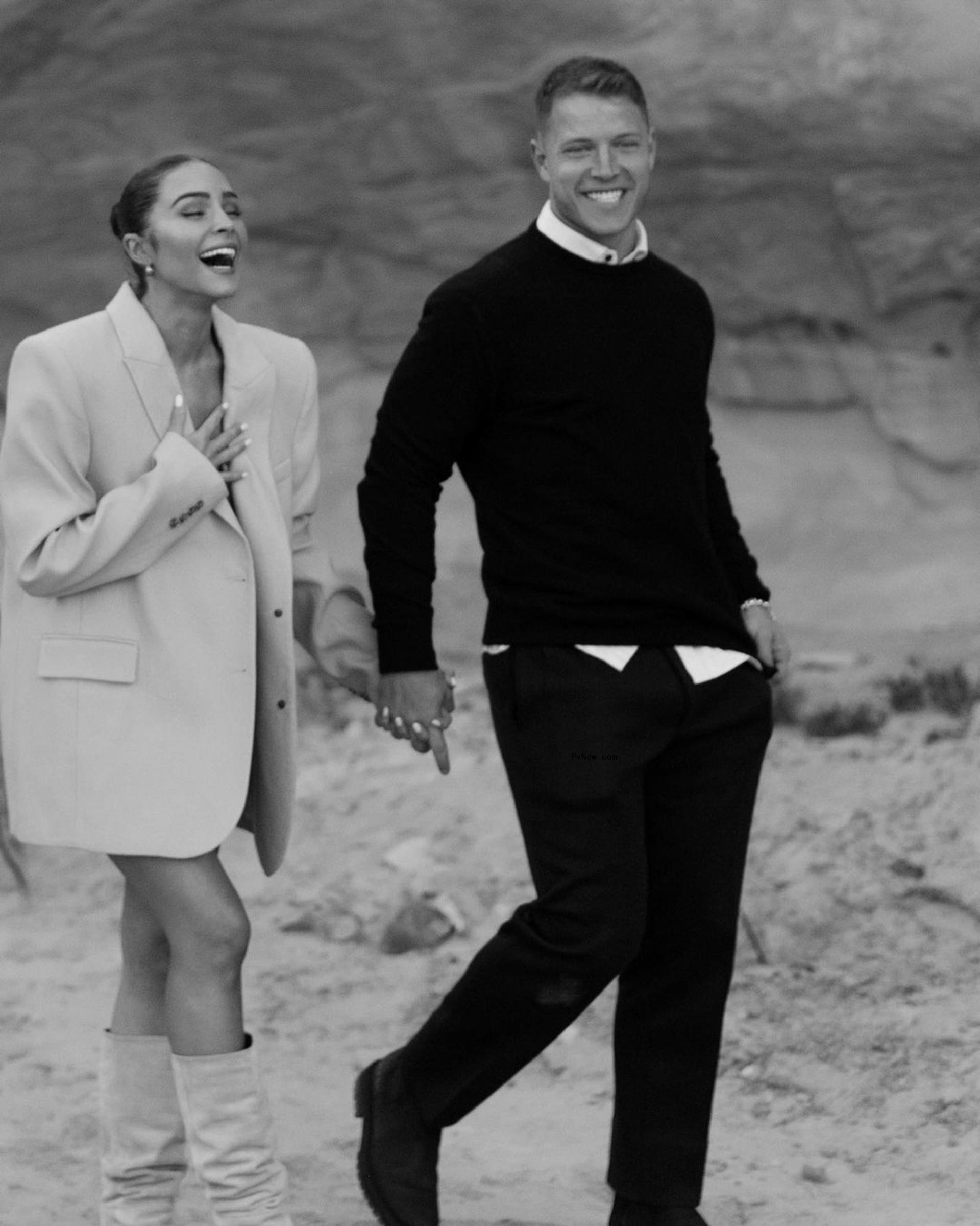 Christian McCaffrey and Olivia Culpo's engagement photo