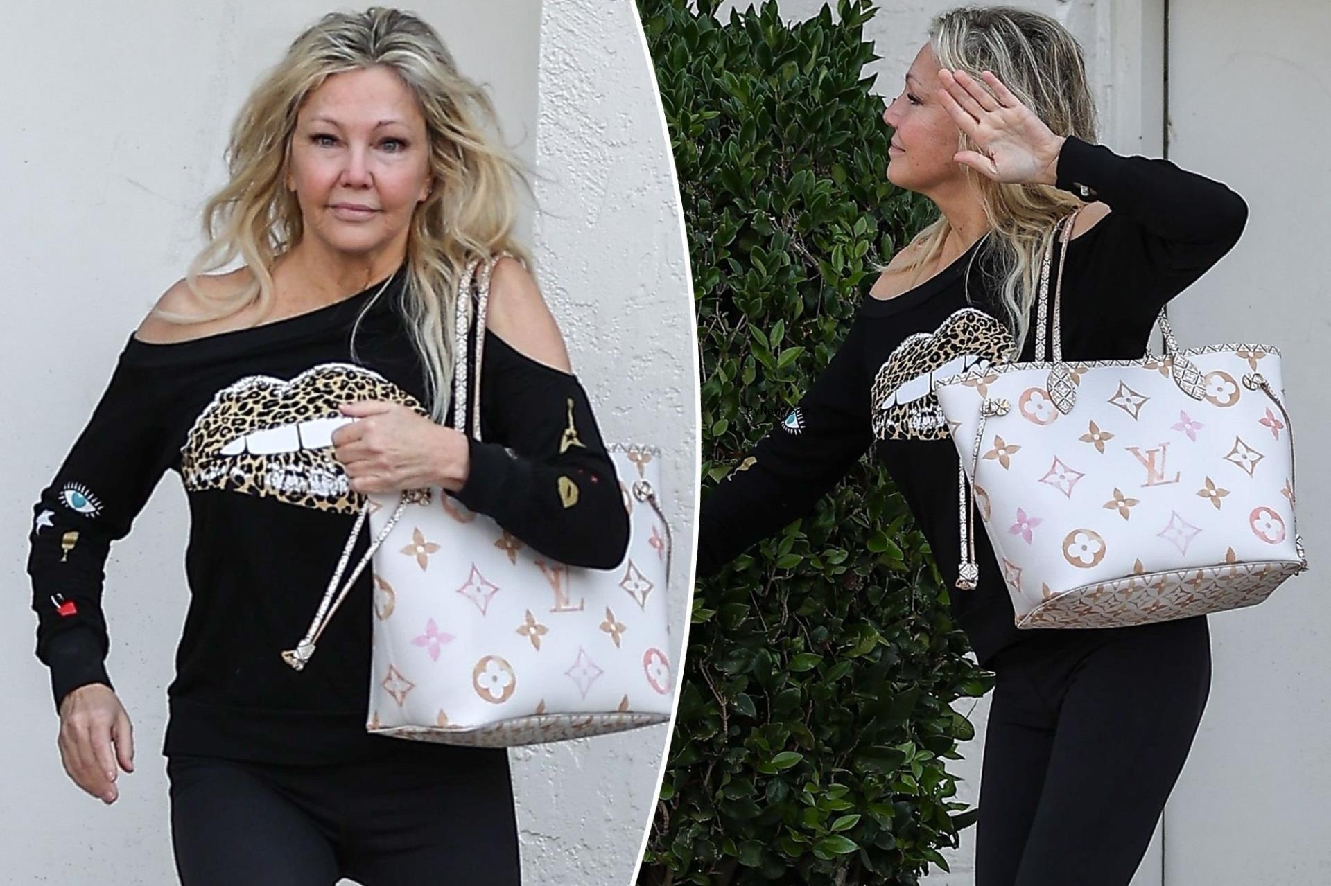 Heather Locklear pairs all-black outfit with $2.5K white tote on afternoon outing in LA