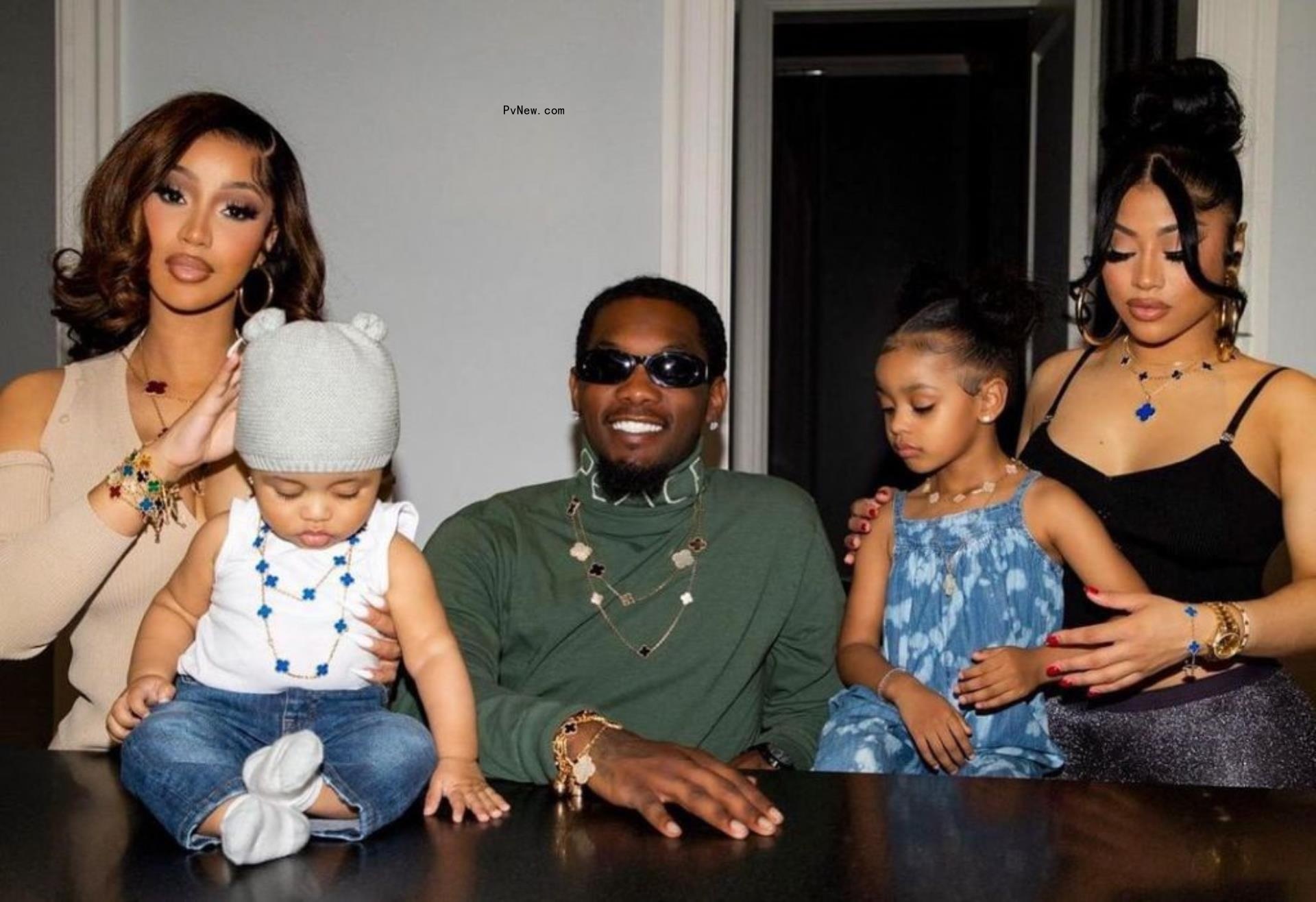 Cardi B and Offset with their kids.