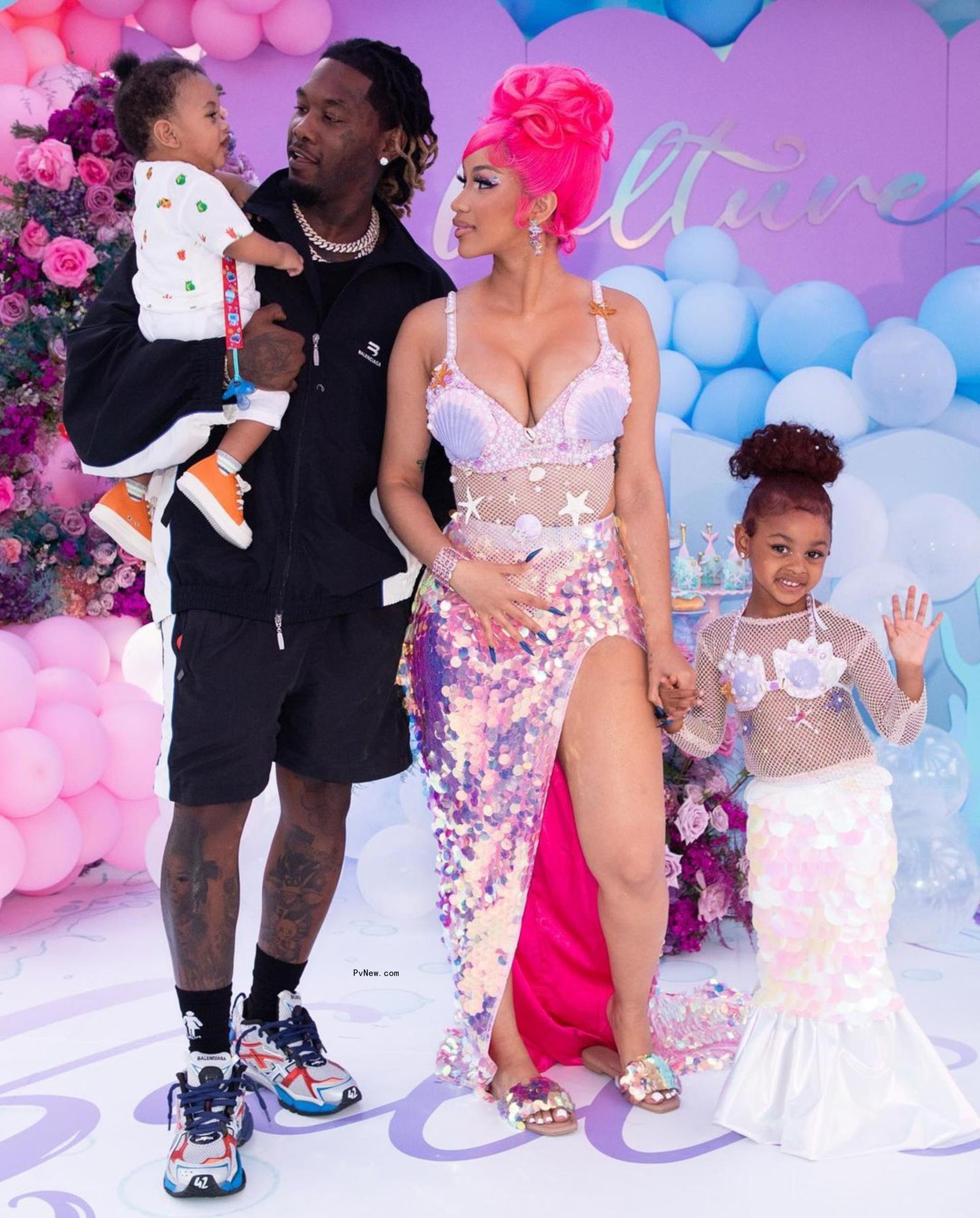 Cardi B, Offset, daughter Kulture and son Wave