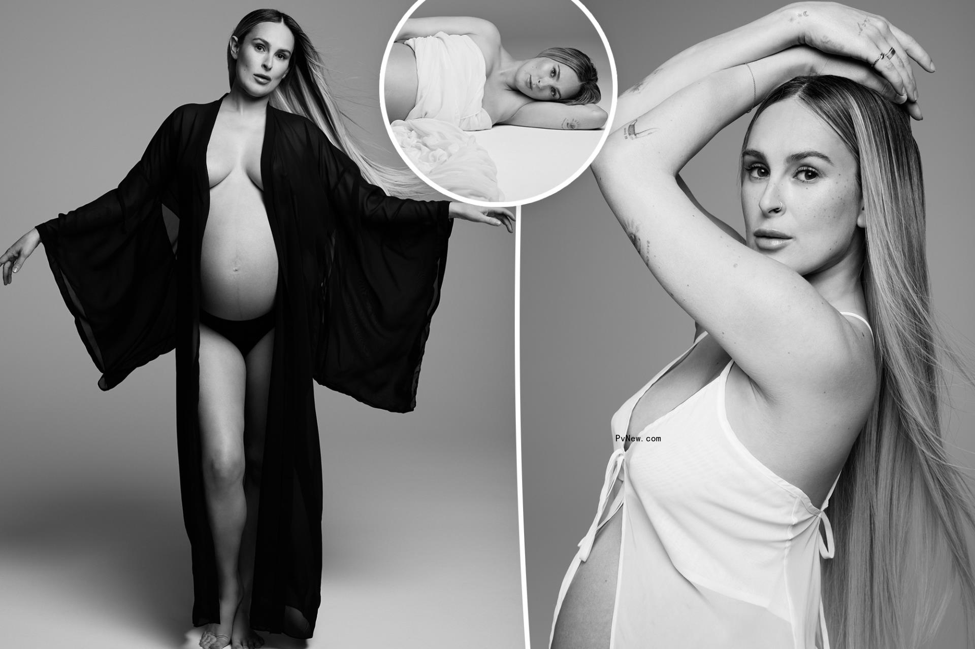 Pregnant Rumer Willis bares baby bump in Bumpsuit campaign