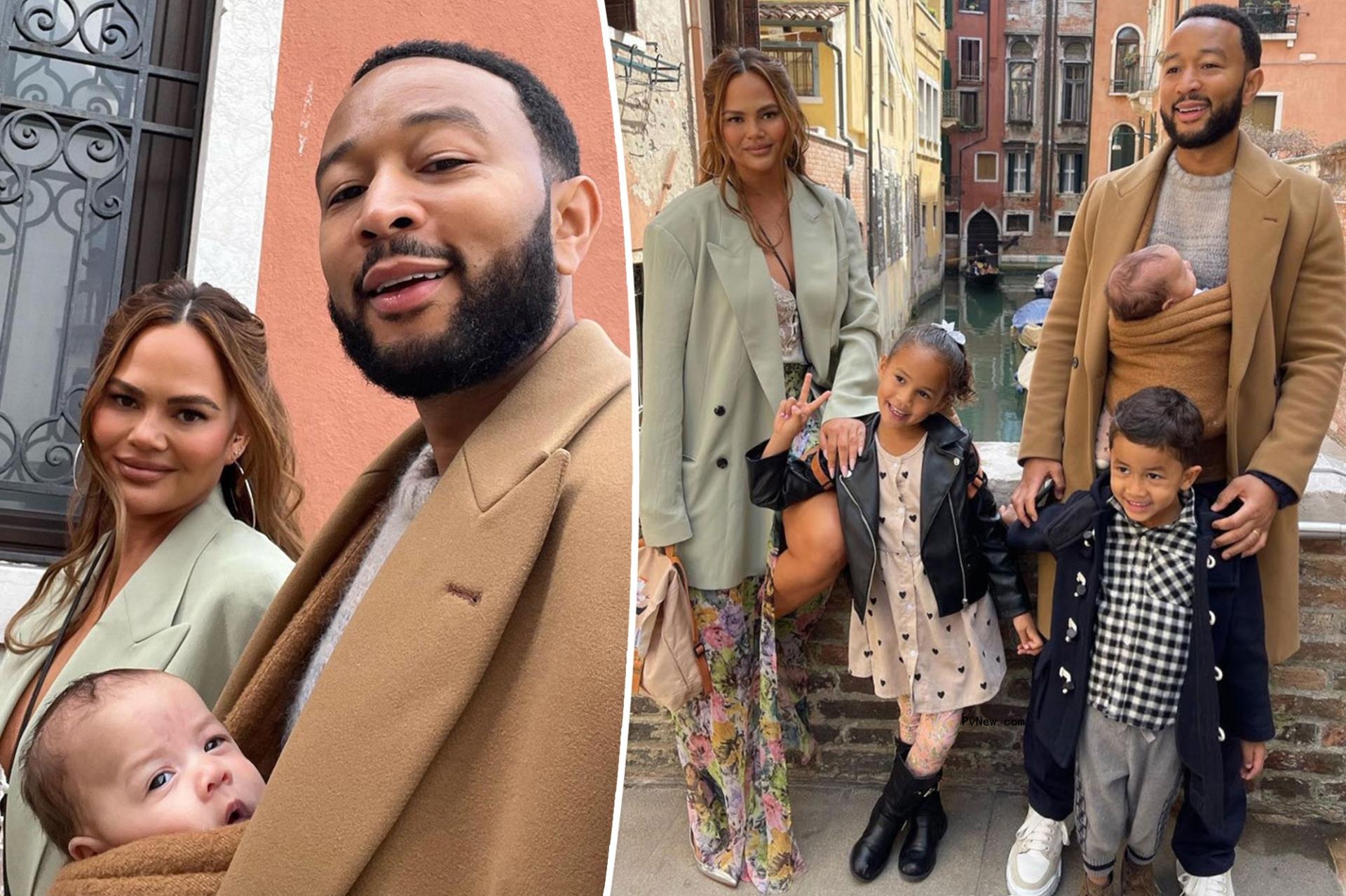 Chrissy Teigen defends John Legend holding ‘safe’ daughter Esti in baby wrap