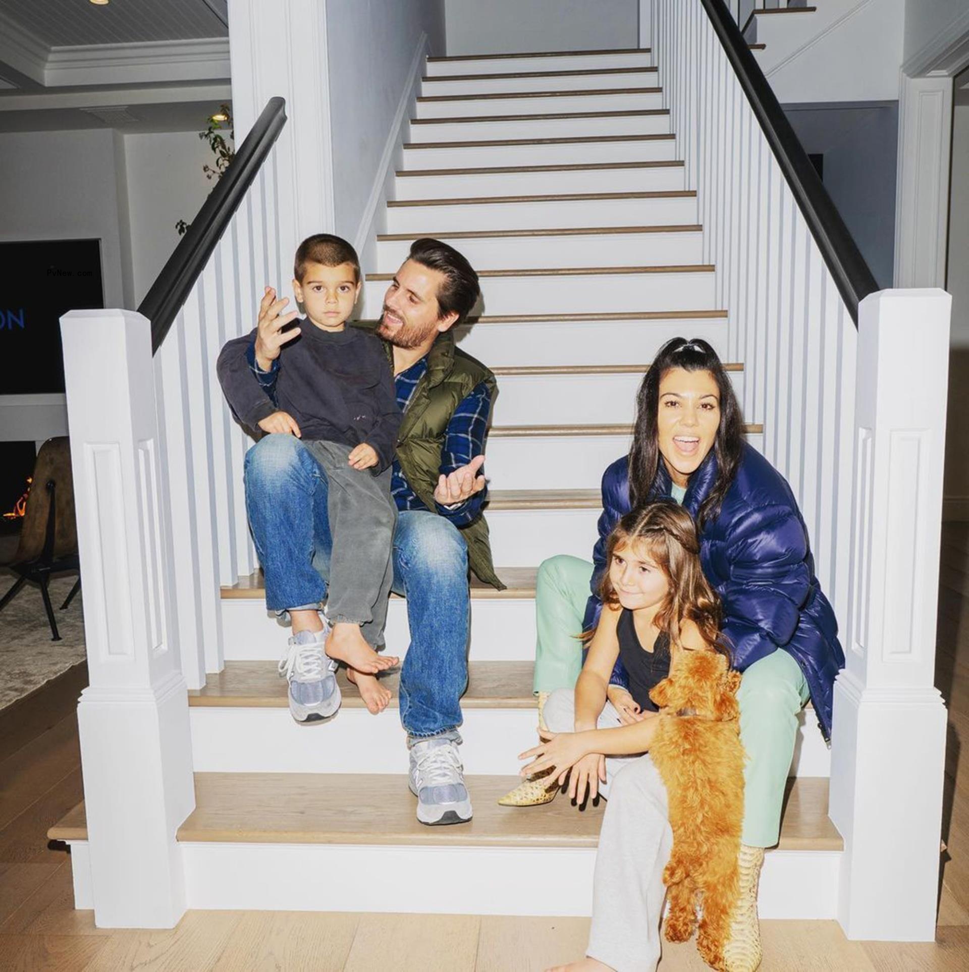 Scott Disick and Kourtney Kardashian with their kids.