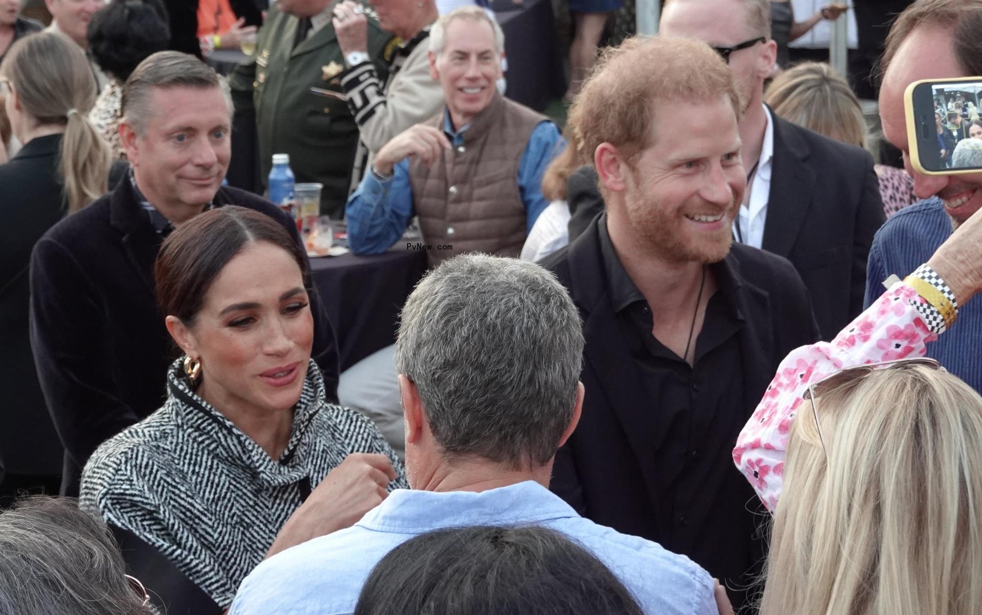 Prince Harry and Meghan, at a benefit event for Santa Barbara first respo<i></i>nders hosted by Kevin Costner.