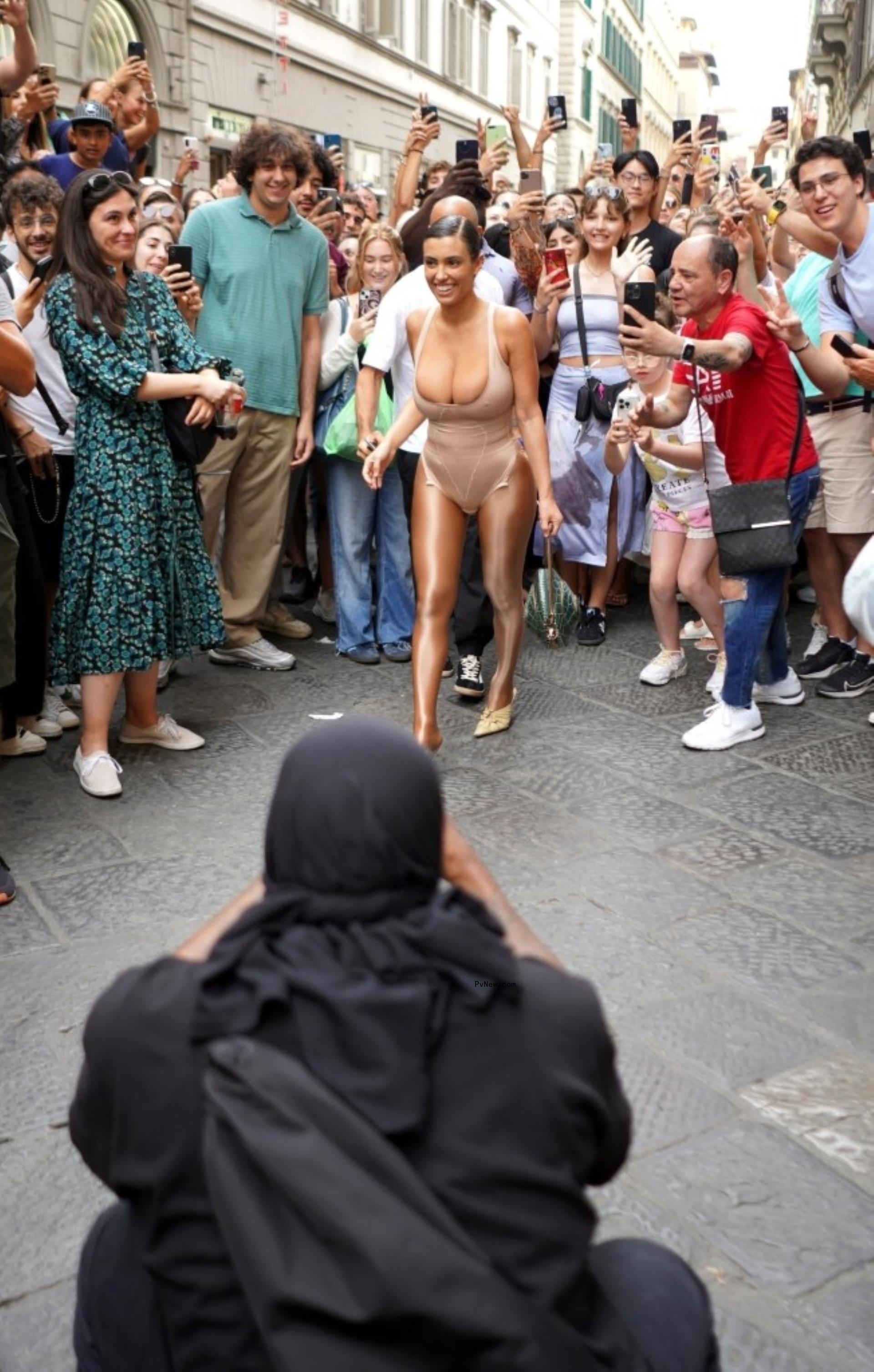 Bianca Censori and Kanye West in Florence, Italy. 