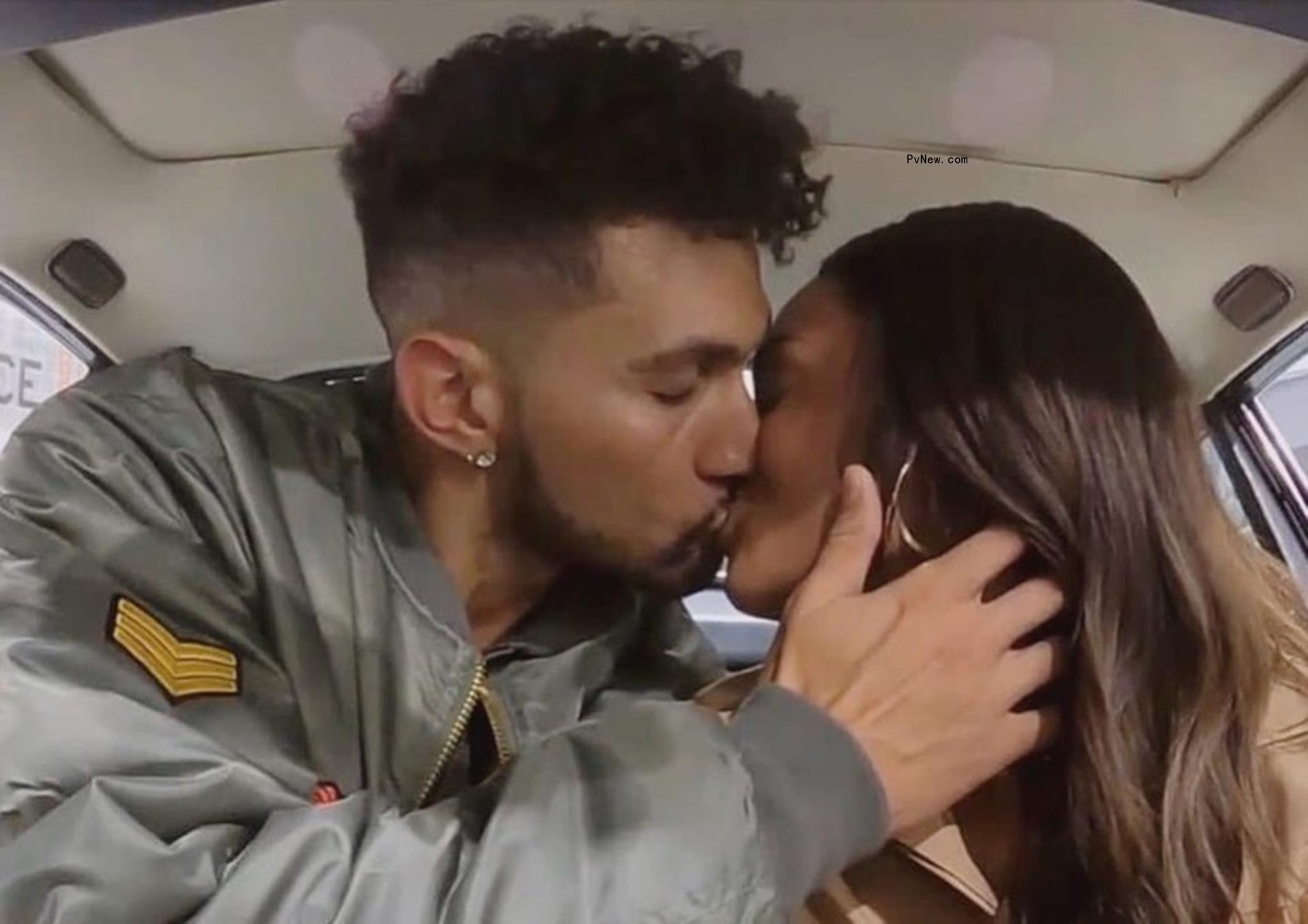 Will Urena and Michelle Young kissing on