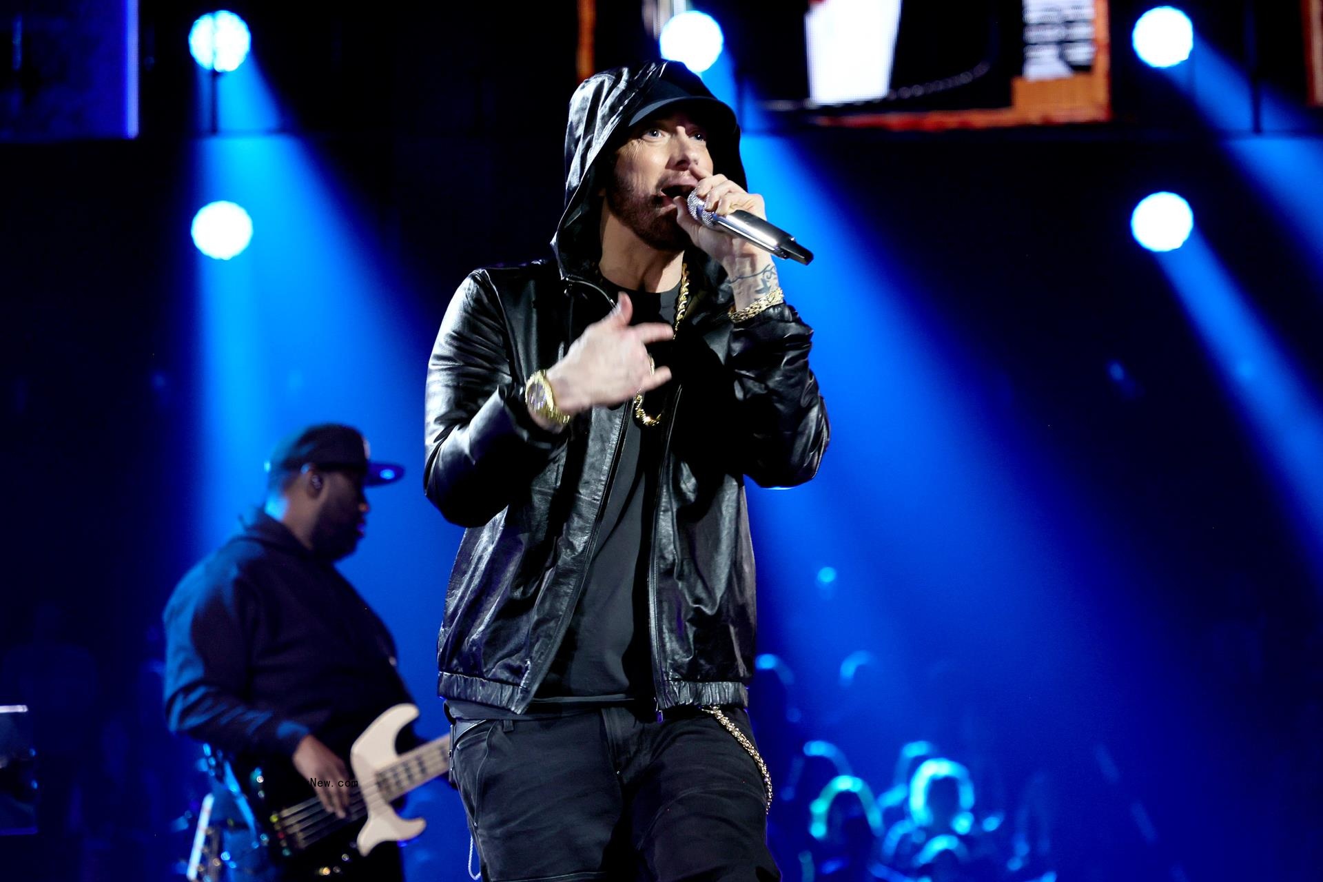 Eminem performing on stage