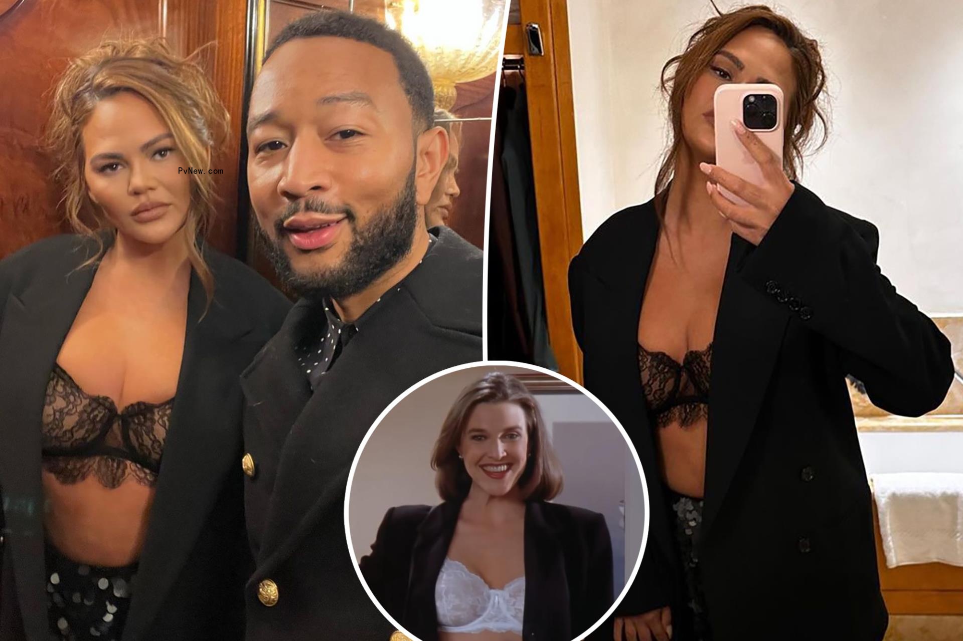 Chrissy Teigen goes out in lace bra: ‘Sue Ellen Mischke takes Italy’