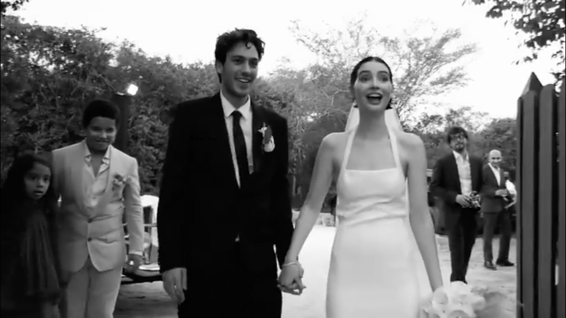 Paul Walker's daughter Meadow Walker with her husband Louis Thornton-Allan on their wedding day