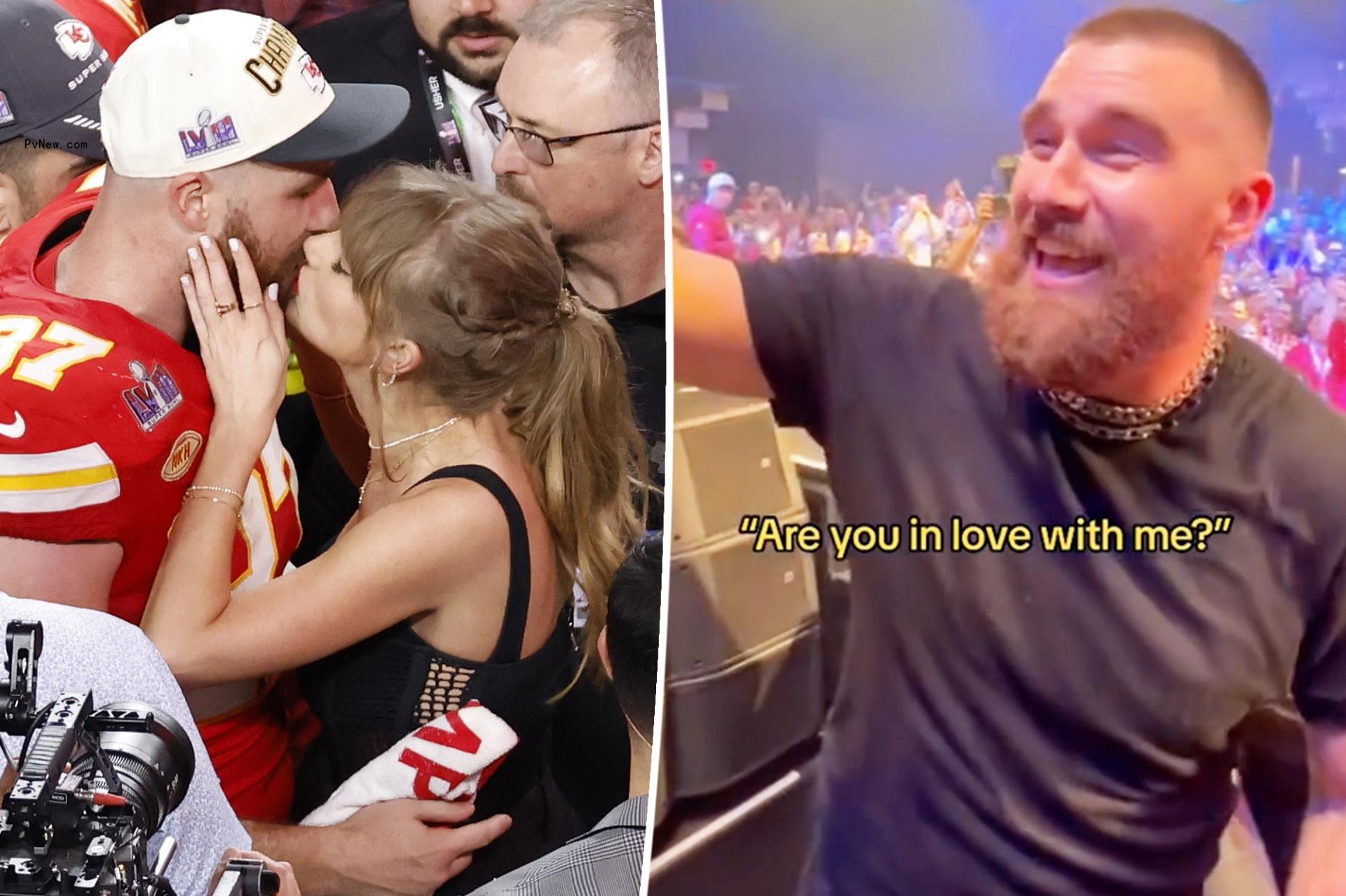 Travis Kelce asks Taylor Swift im<i></i>portant question while singing ‘You Belong With Me’ during Super Bowl afterparty