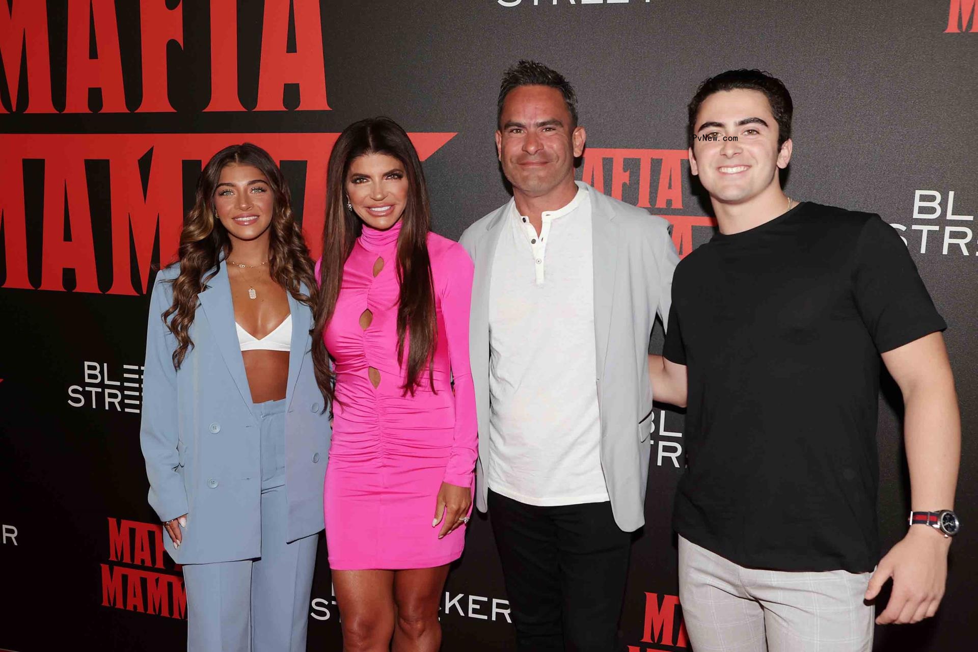 Teresa Giudice with daughter Gia, husband Luis Ruelas and his son Louie Jr. at the