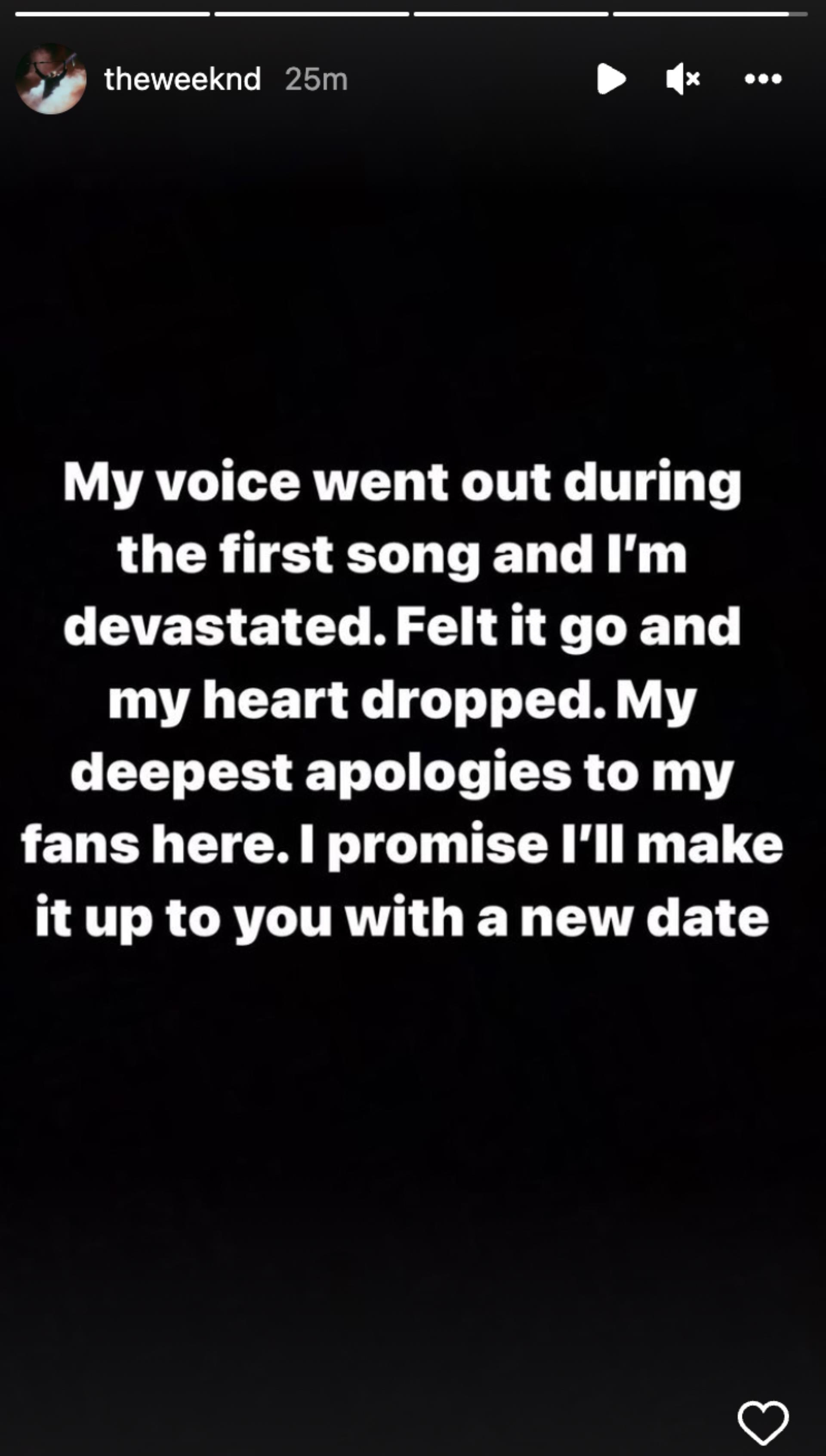 The Weeknd Cuts Short Los Angeles Concert: ‘I Lost My Voice… I’m Sorry’