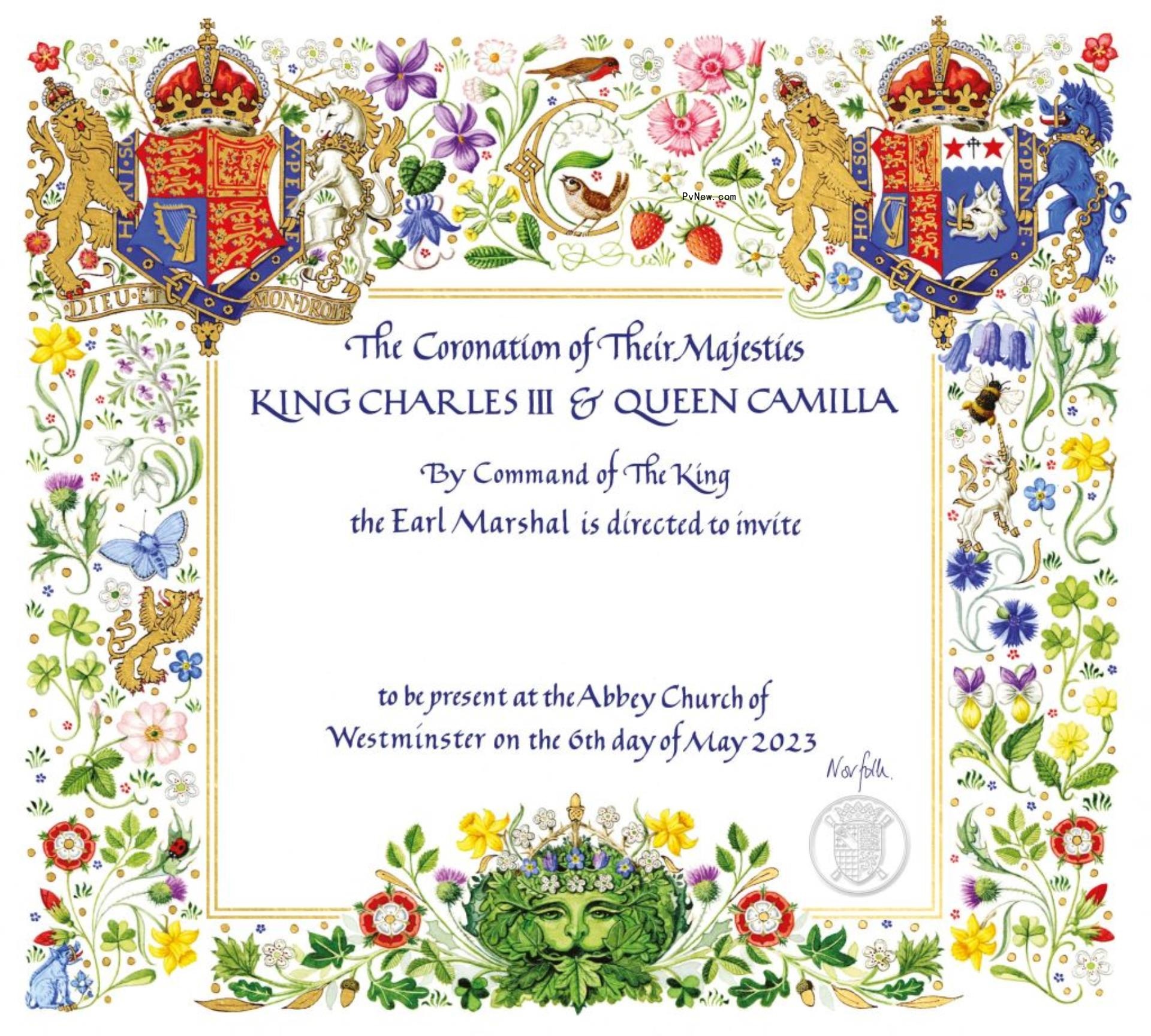 King Charles III's coro<i></i>nation invitation