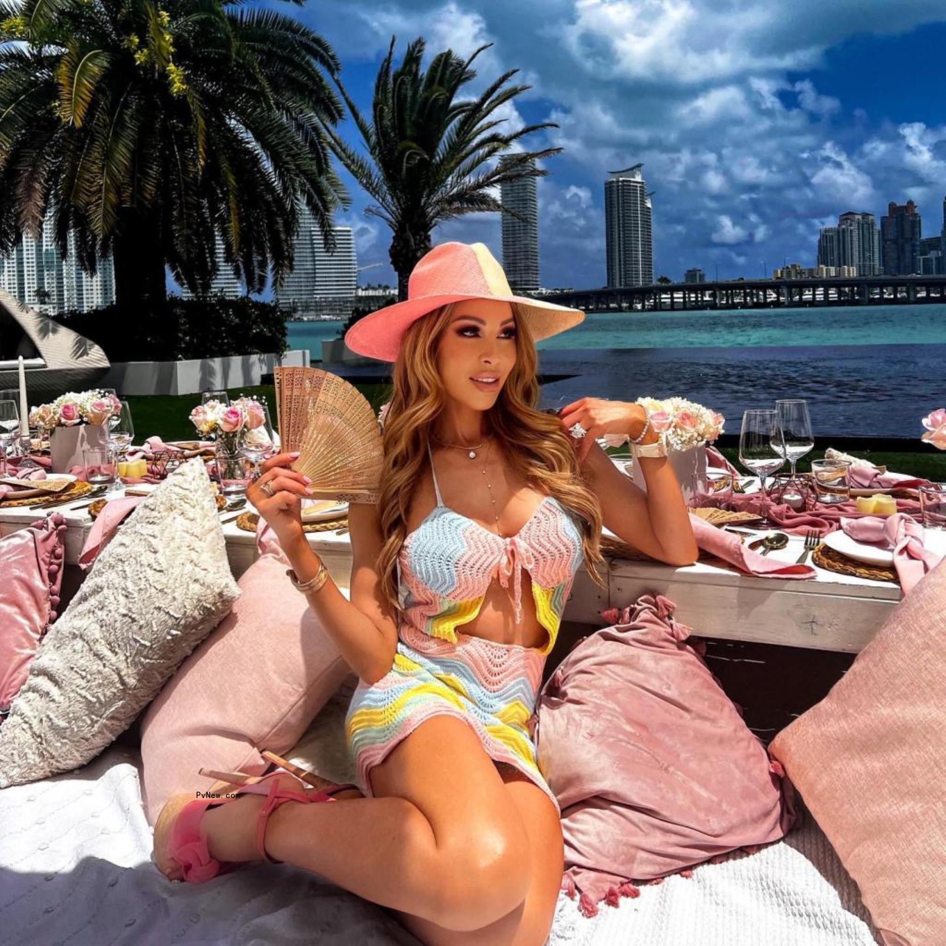 lisa hochstein lounging in a bikini