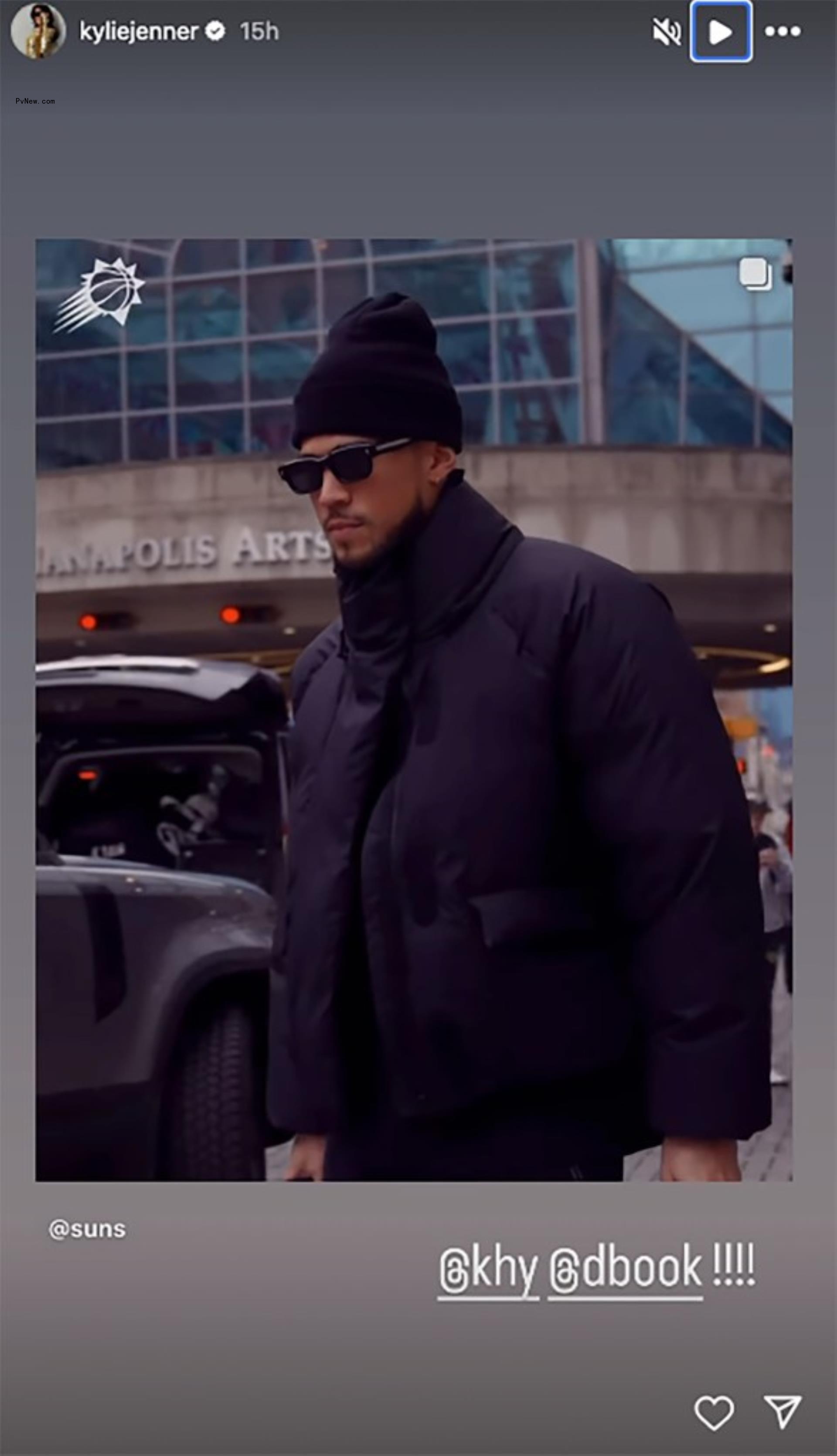 Devin Booker wearing a Khy coat