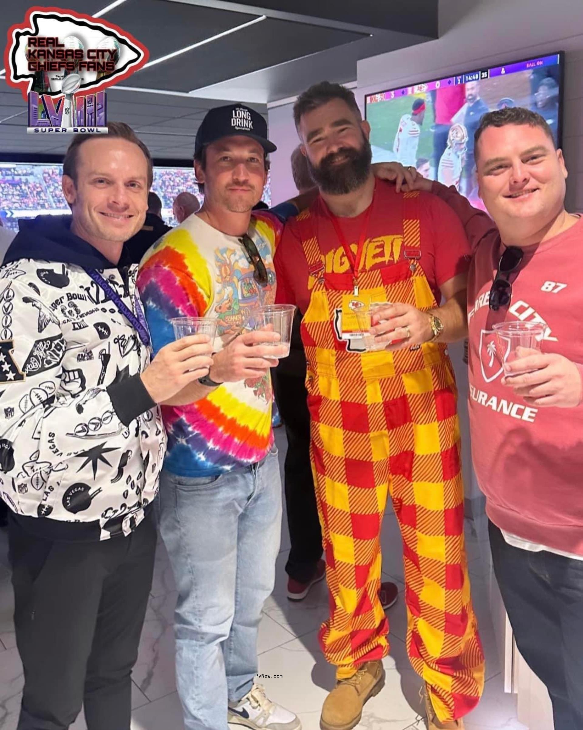 Miles Teller and Jason Kelce.