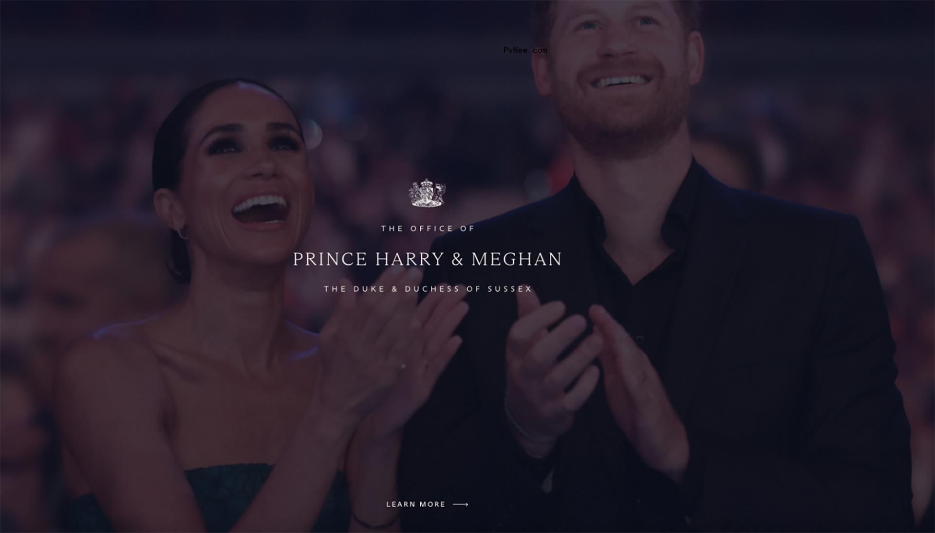 Prince Harry and Meghan Markle's website.