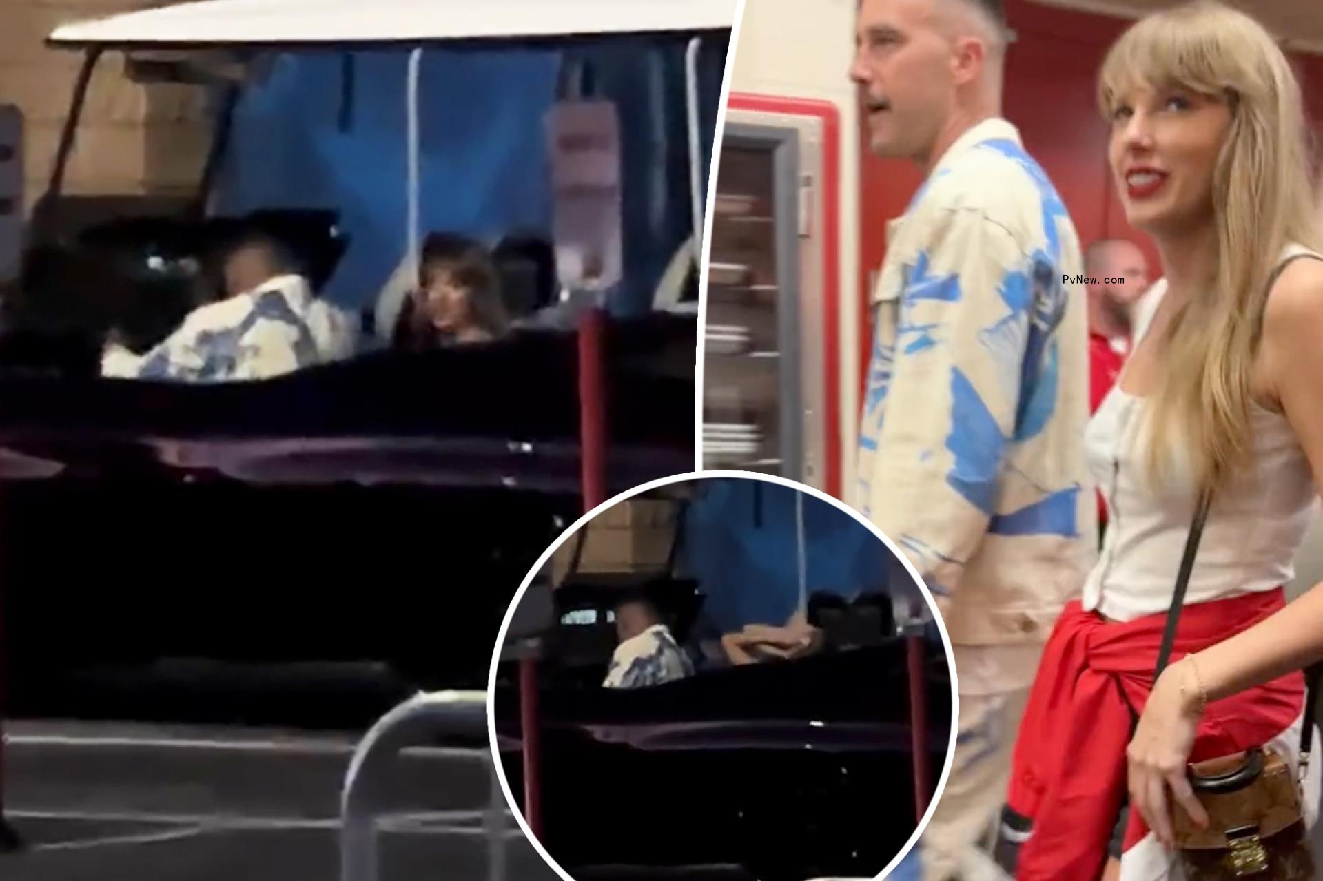 Giddy Taylor Swift can’t stop giggling with Travis Kelce in new date-night video