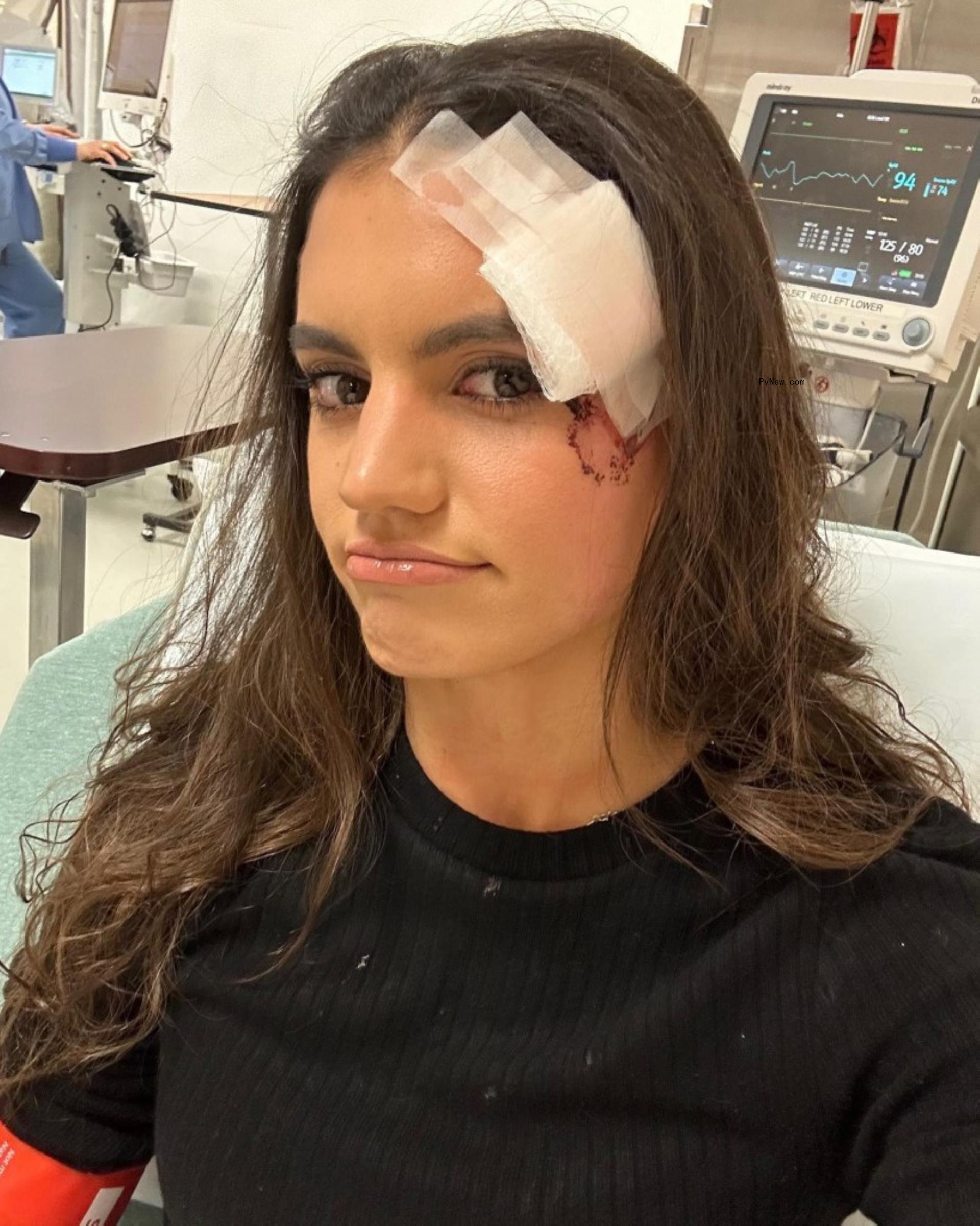Hayley Erbert in the hospital. 