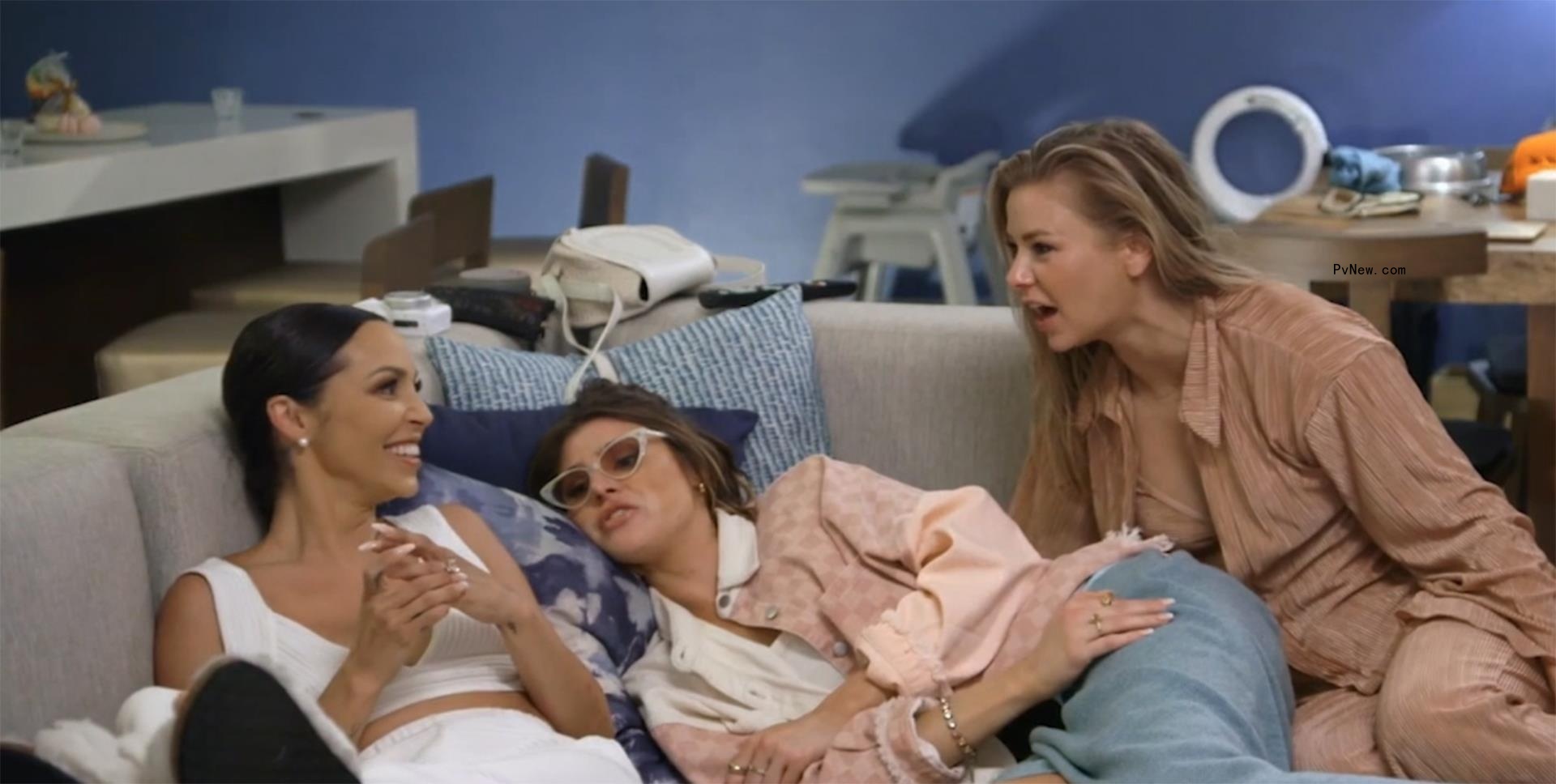 Scheana Shay, Raquel Leviss and Ariana Madix sitting on a couch