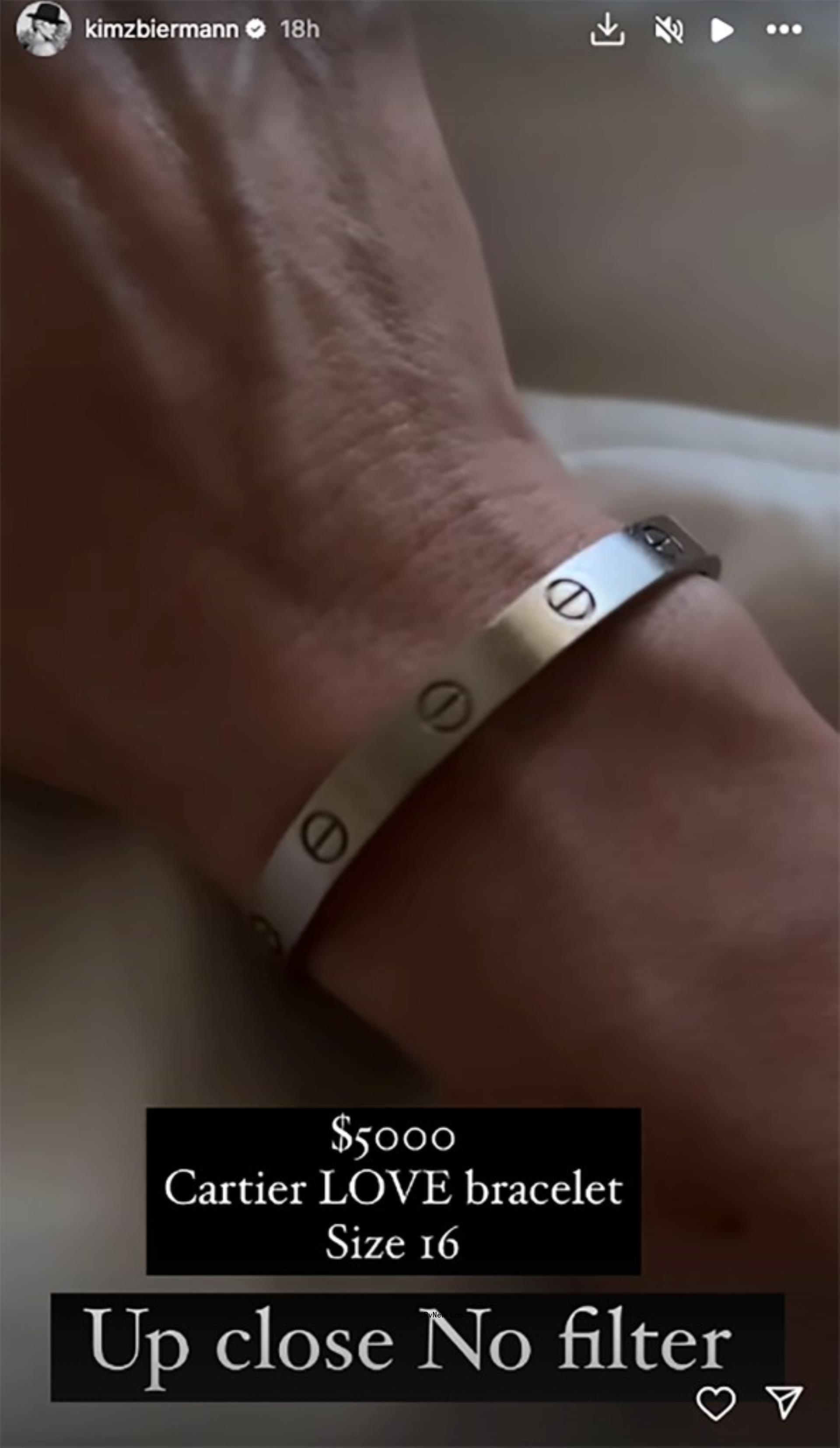 close-up photo of cartier love bracelet on a woman's wrist