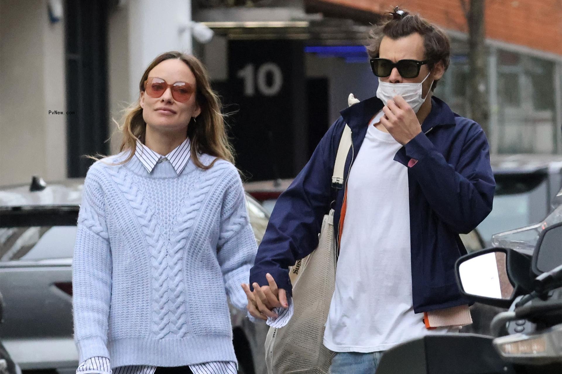 Harry Styles and Olivia Wilde holding hands