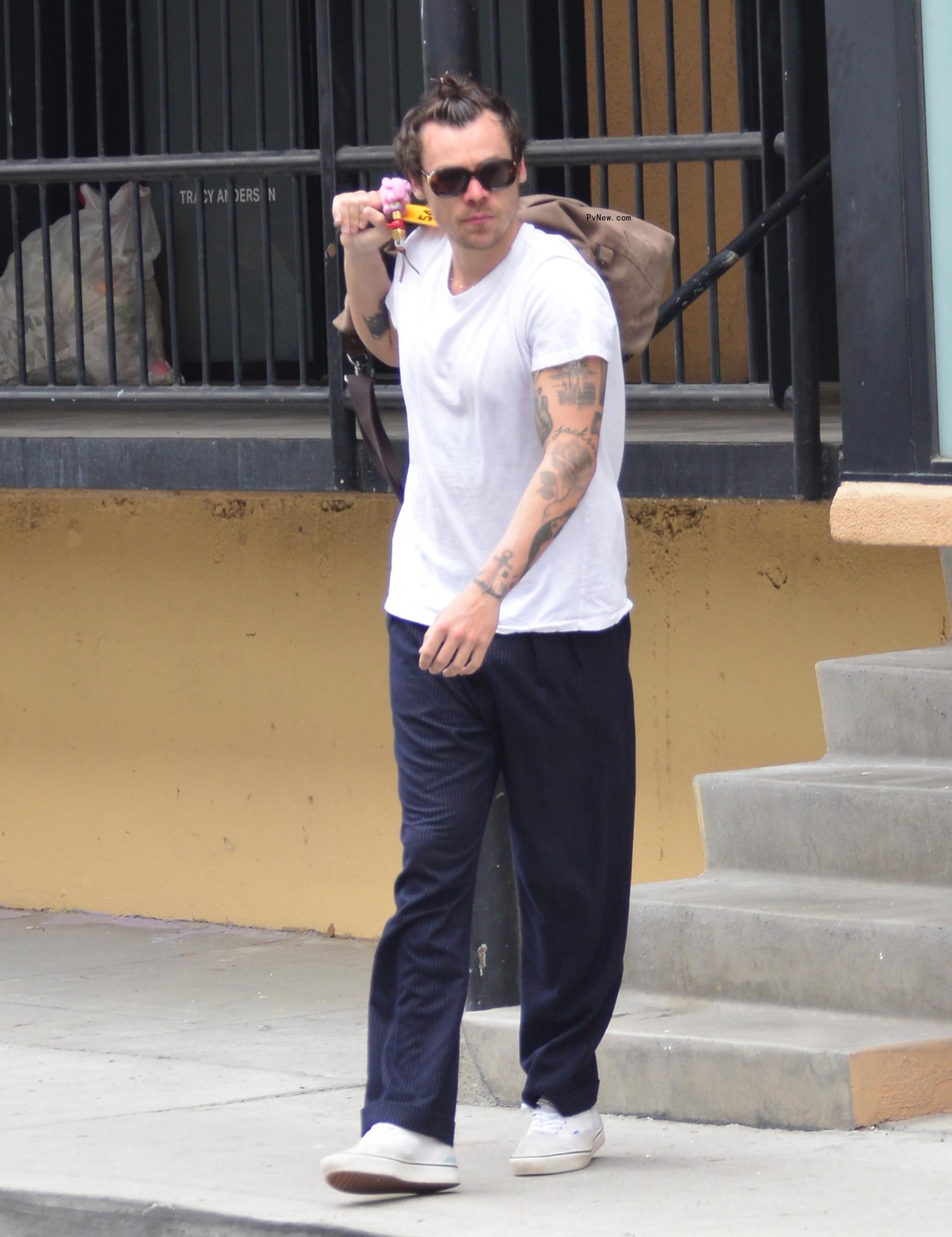 Harry Styles at Tracy Anderson's gym.