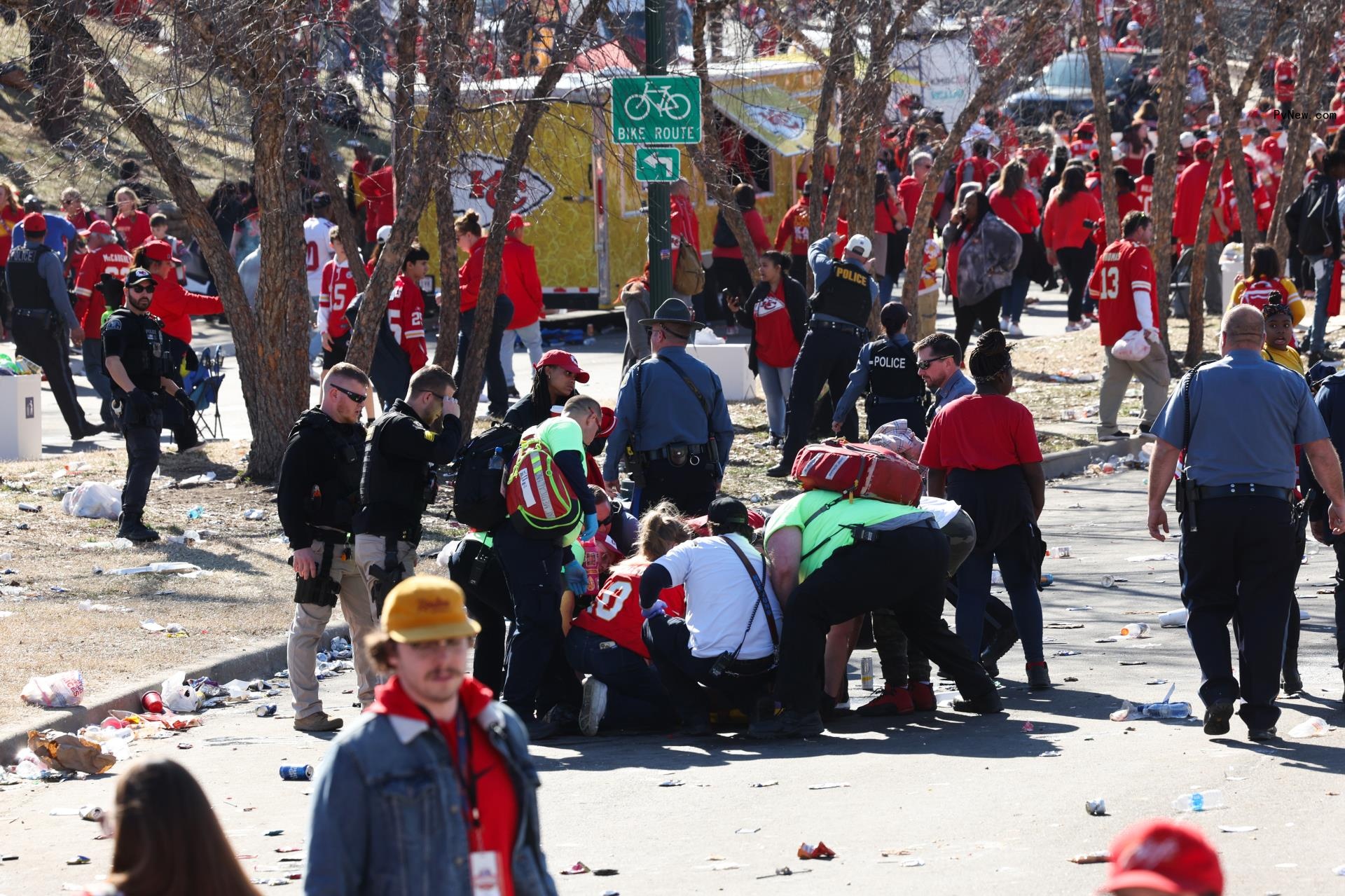 People injured at the Kansas City Chiefs parade.