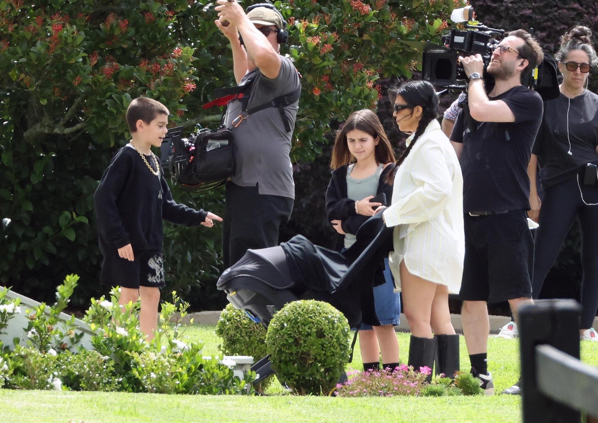 Kourtney Kardashian with her kids