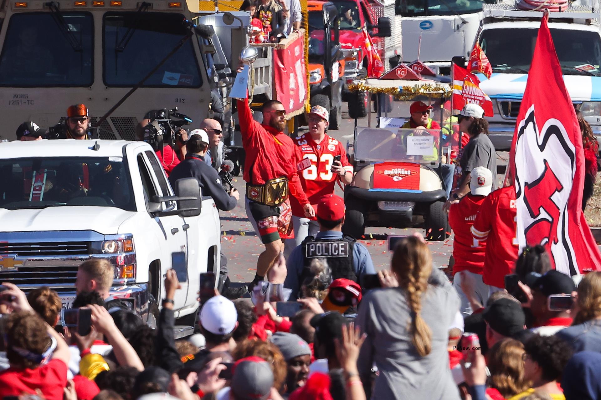 Fans at the Kansas City Chiefs parade.