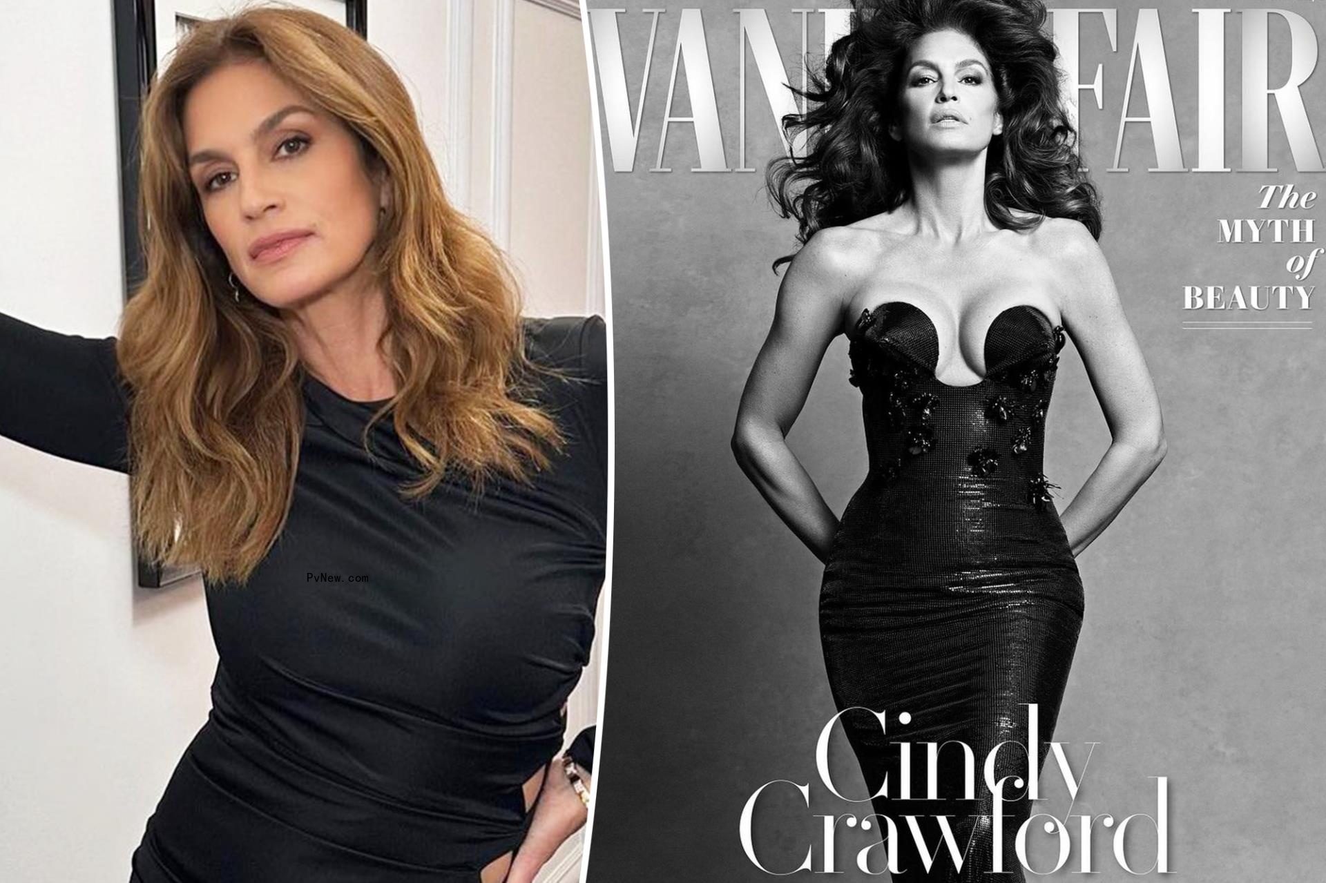 Cindy Crawford covers Vanity Fair’s ‘Fashion Issue’ in plunging gown