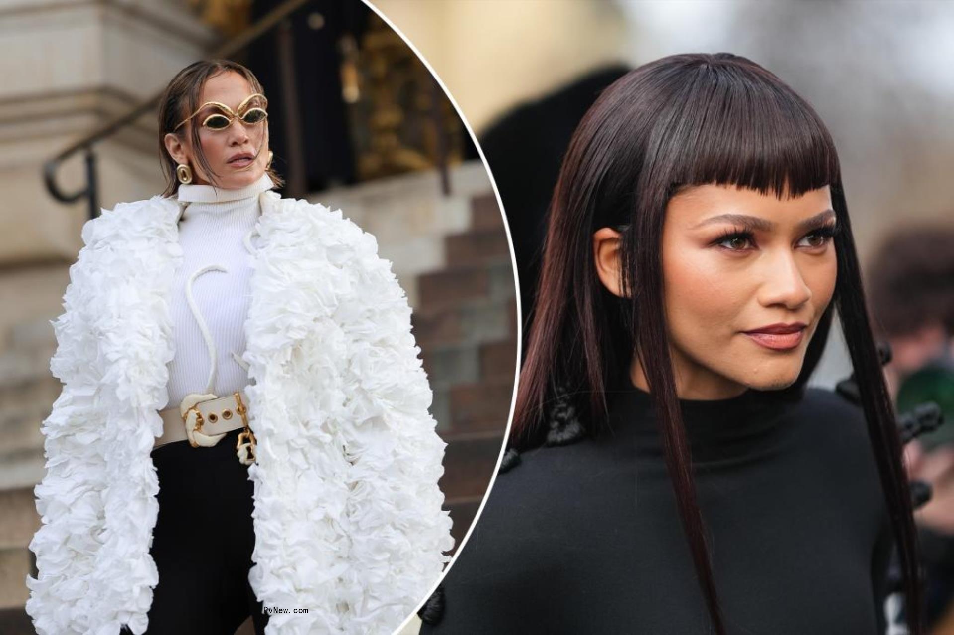Jennifer Lopez was literally blooming at Schiaparelli’s show, wearing a coat that was actually made from 7,000 real white rose petals.