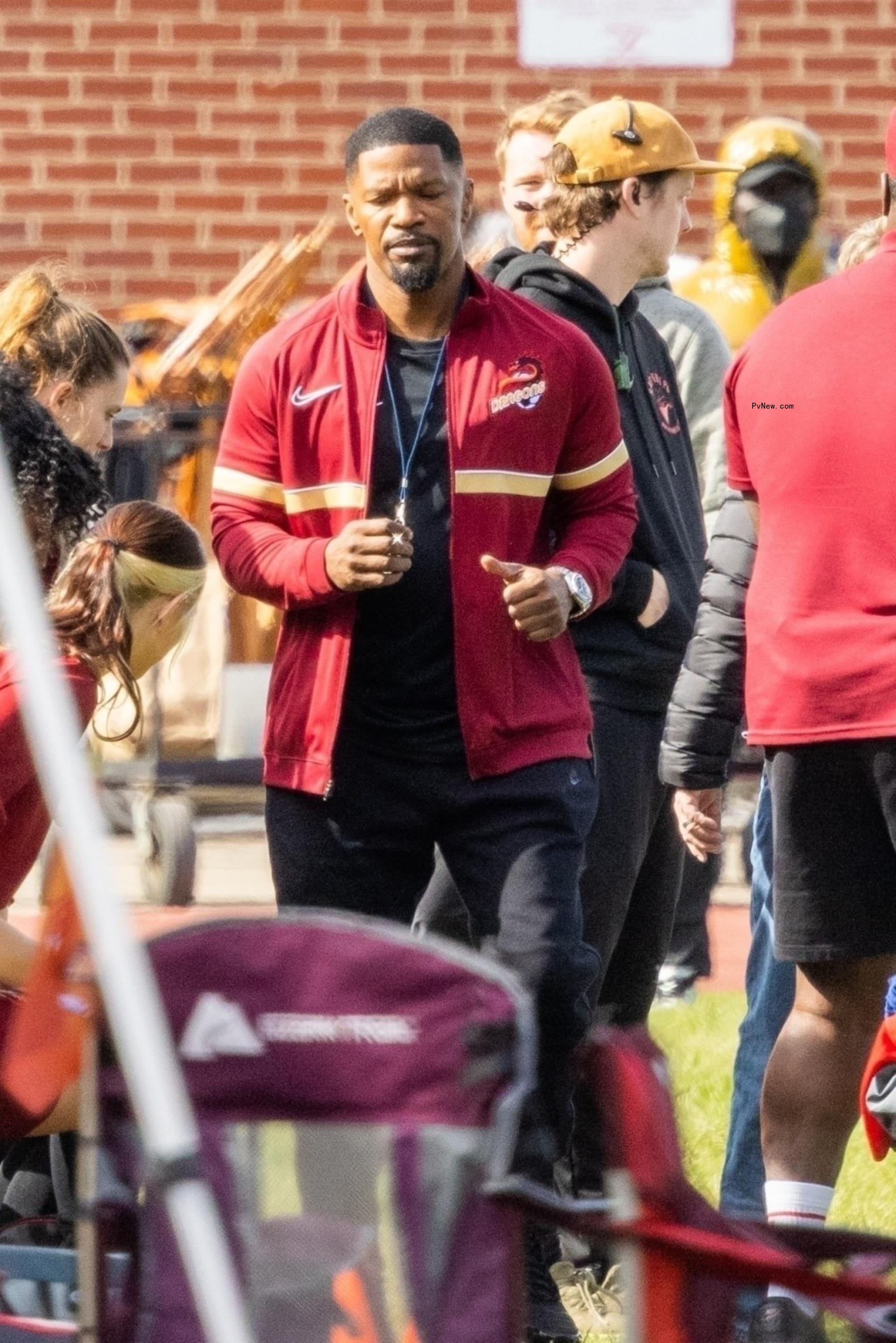 Jamie Foxx on set of